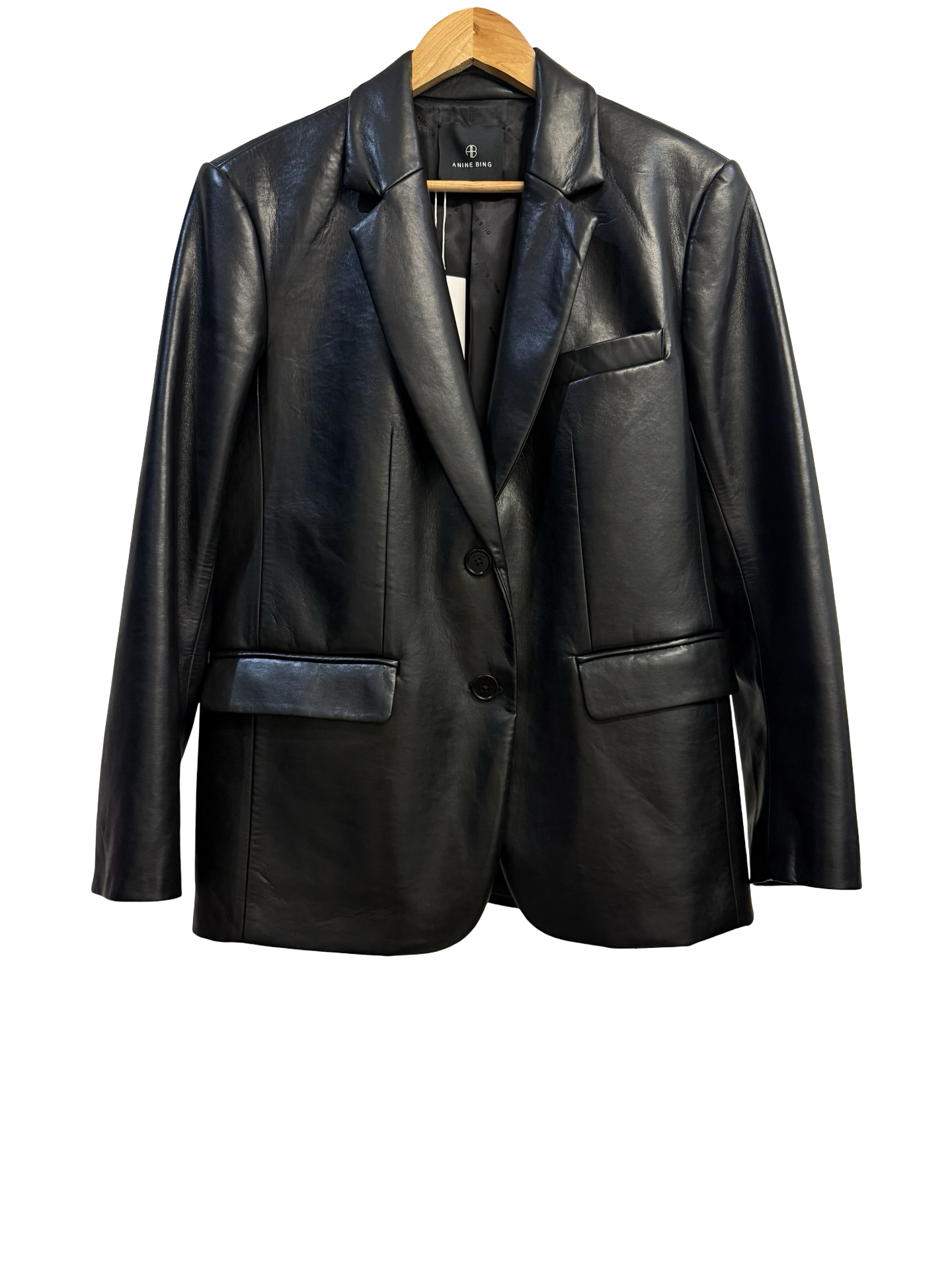 Anine Bing Pleather Black Jacket M