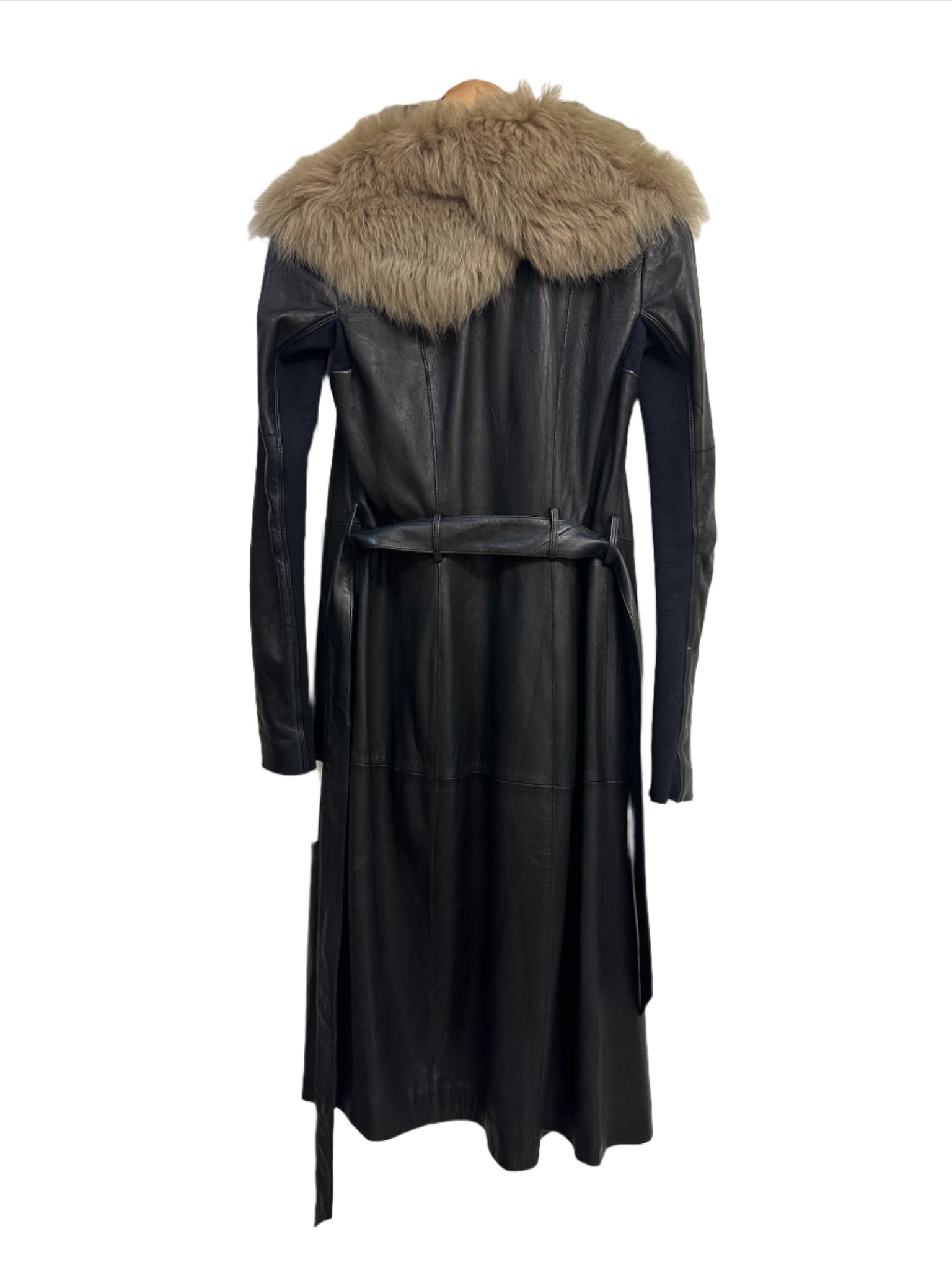 Husk Black Leather Fur Trim Jacket 8