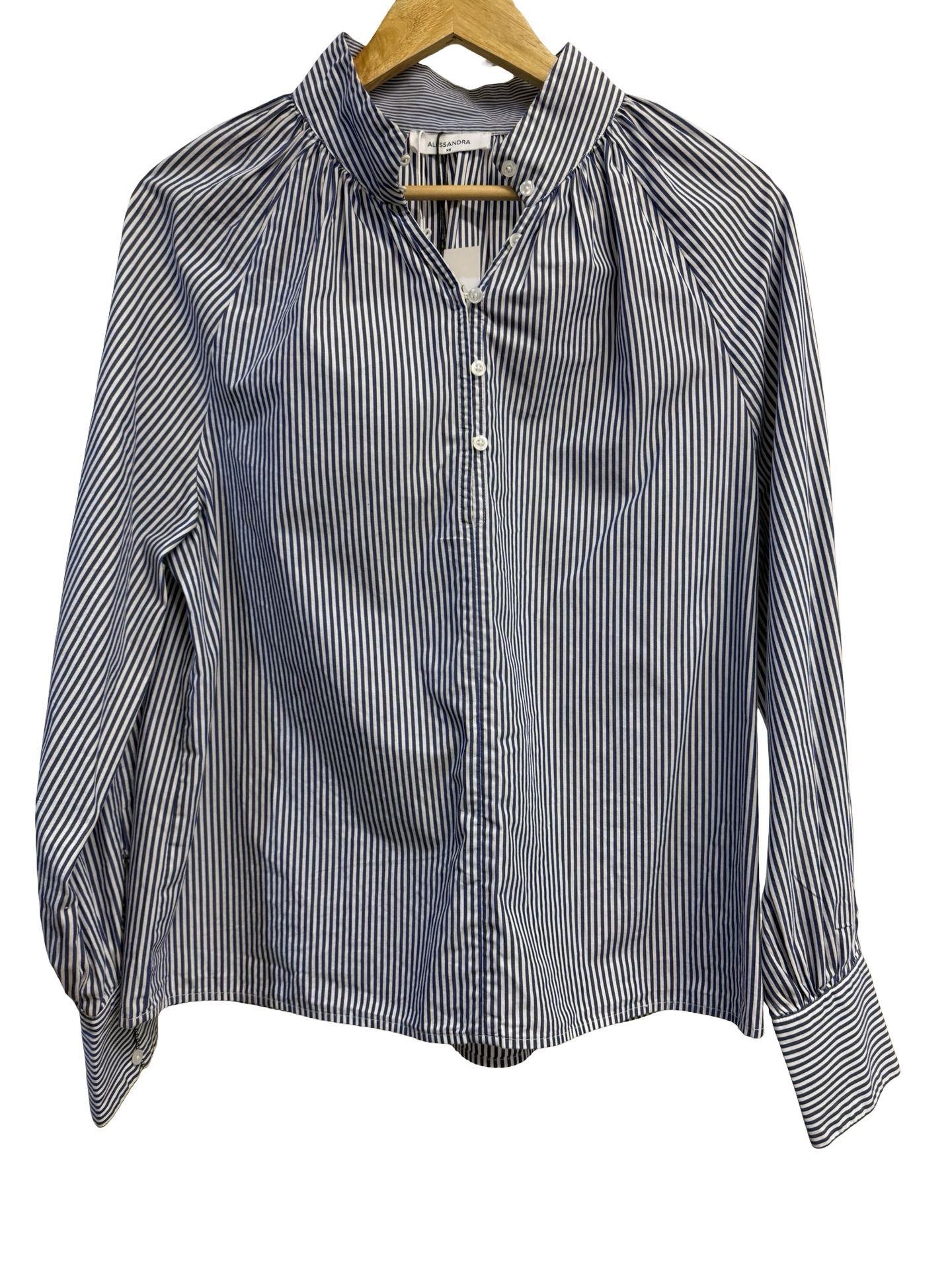 Alessandra Blue Stripe Shirt XS