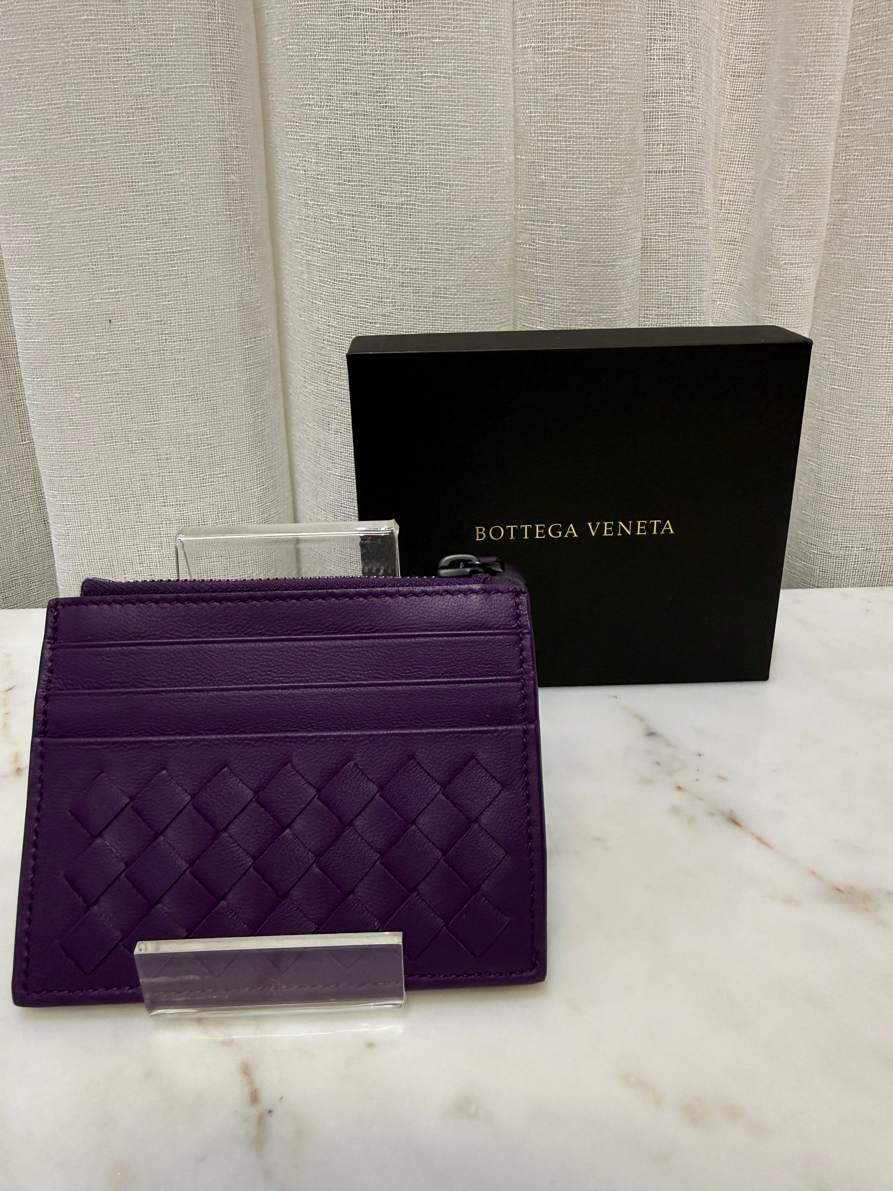 Bottega Purple Card Wallet With Zip