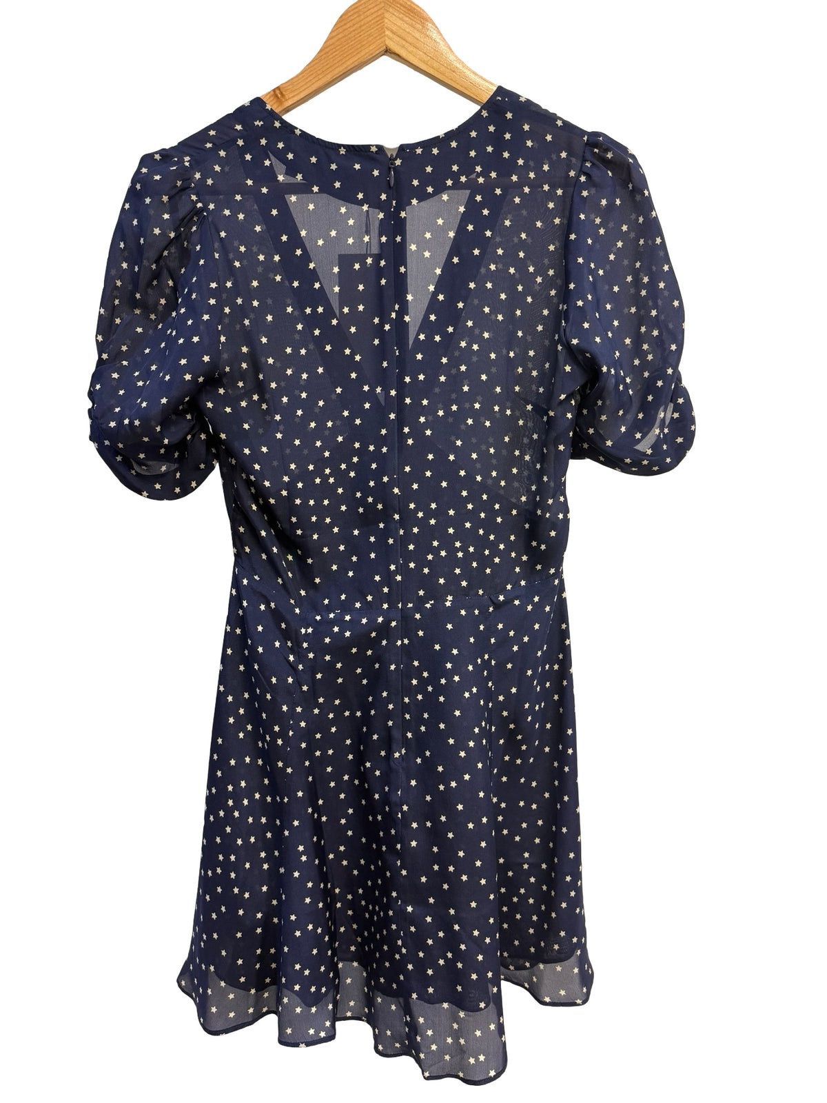 Realisation Par Navy & White Star Print Silk Dress S