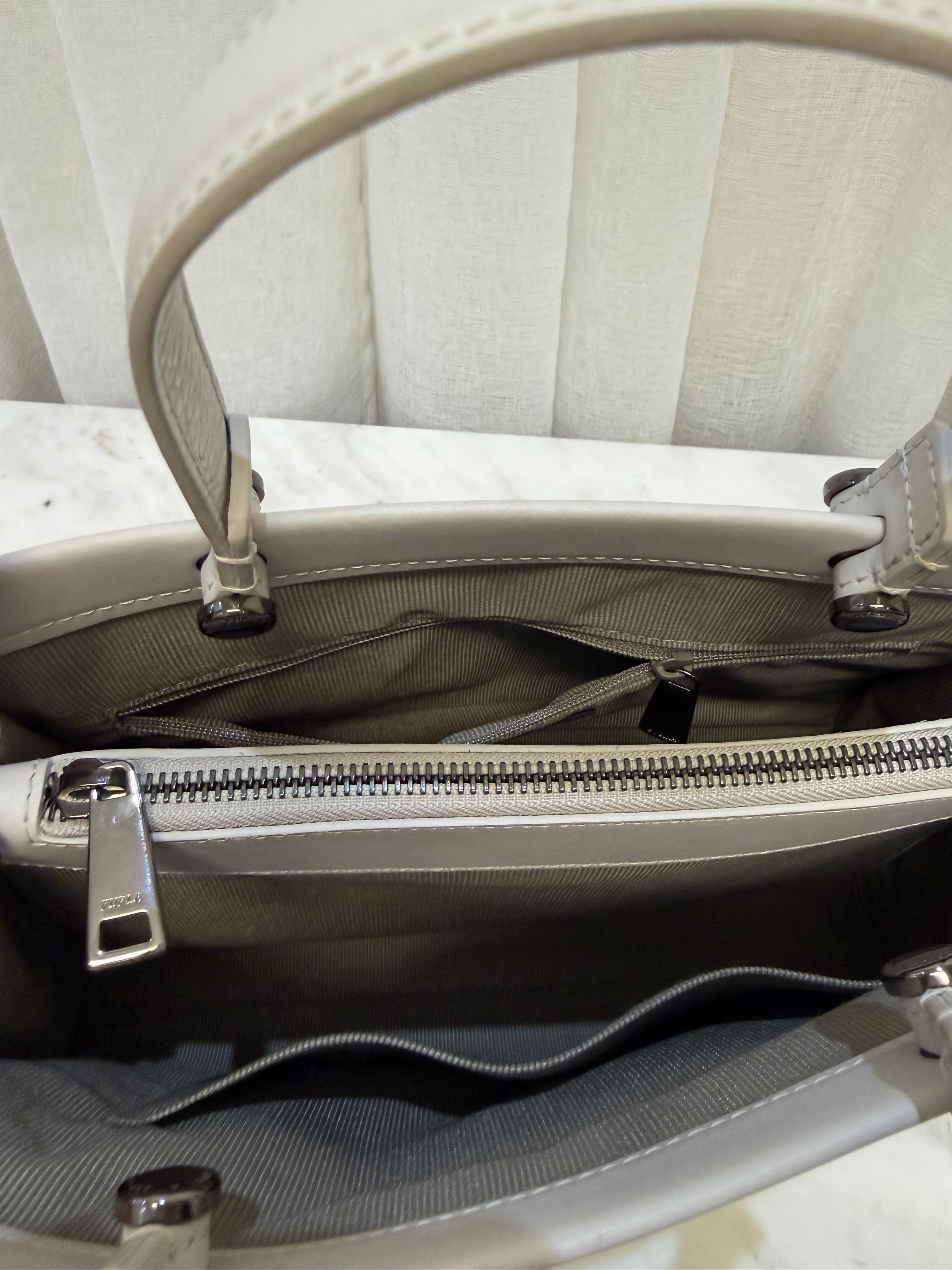 Furla White/Black Crossbody/Top Handle Bag