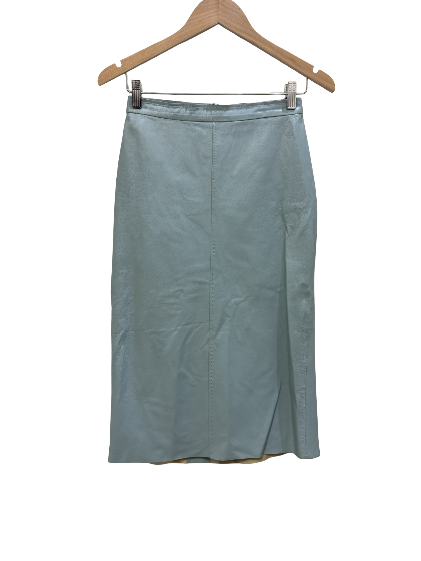 Bul Blue Leather Skirt XS
