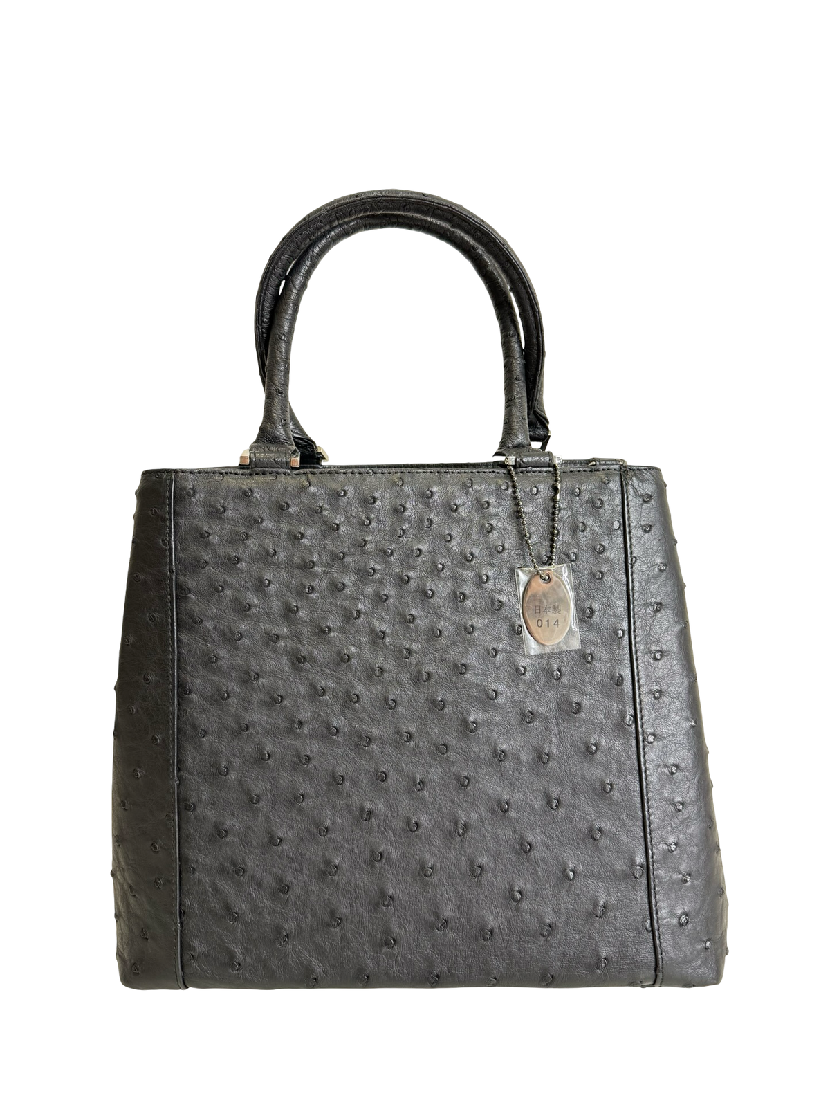 Genuine Full Quill Ostrich Leather Handbag – Black