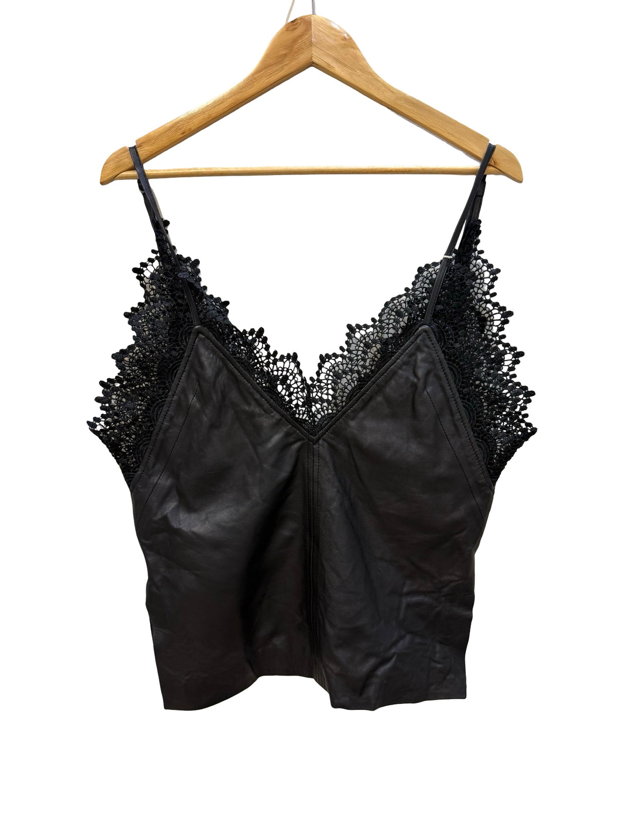 Muubaa Black Lace Trim Top UK 8