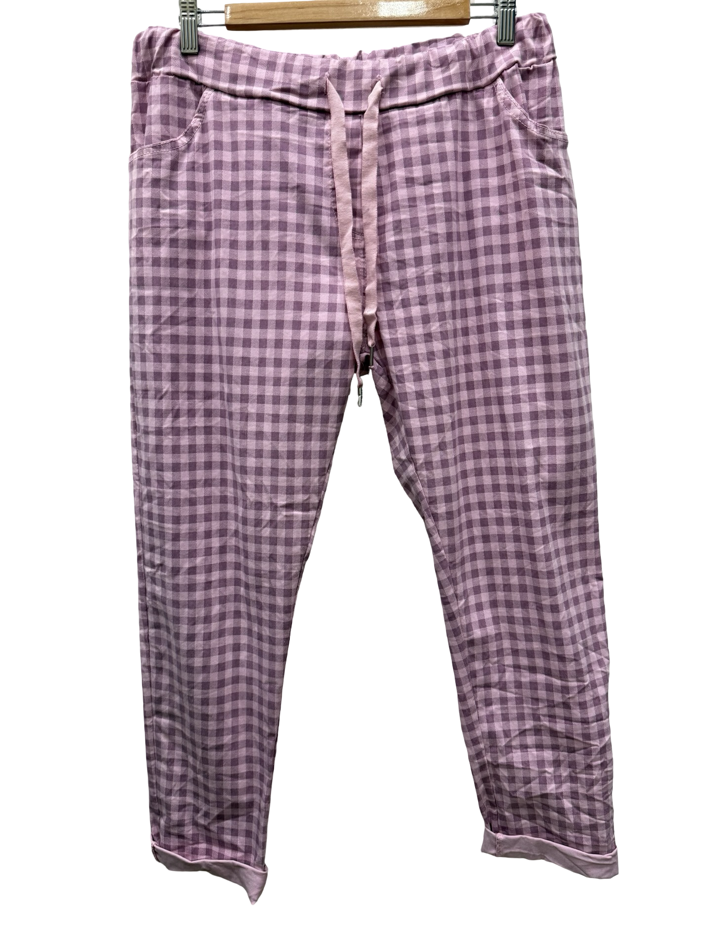 Italian Style Gingham Pants L/XL