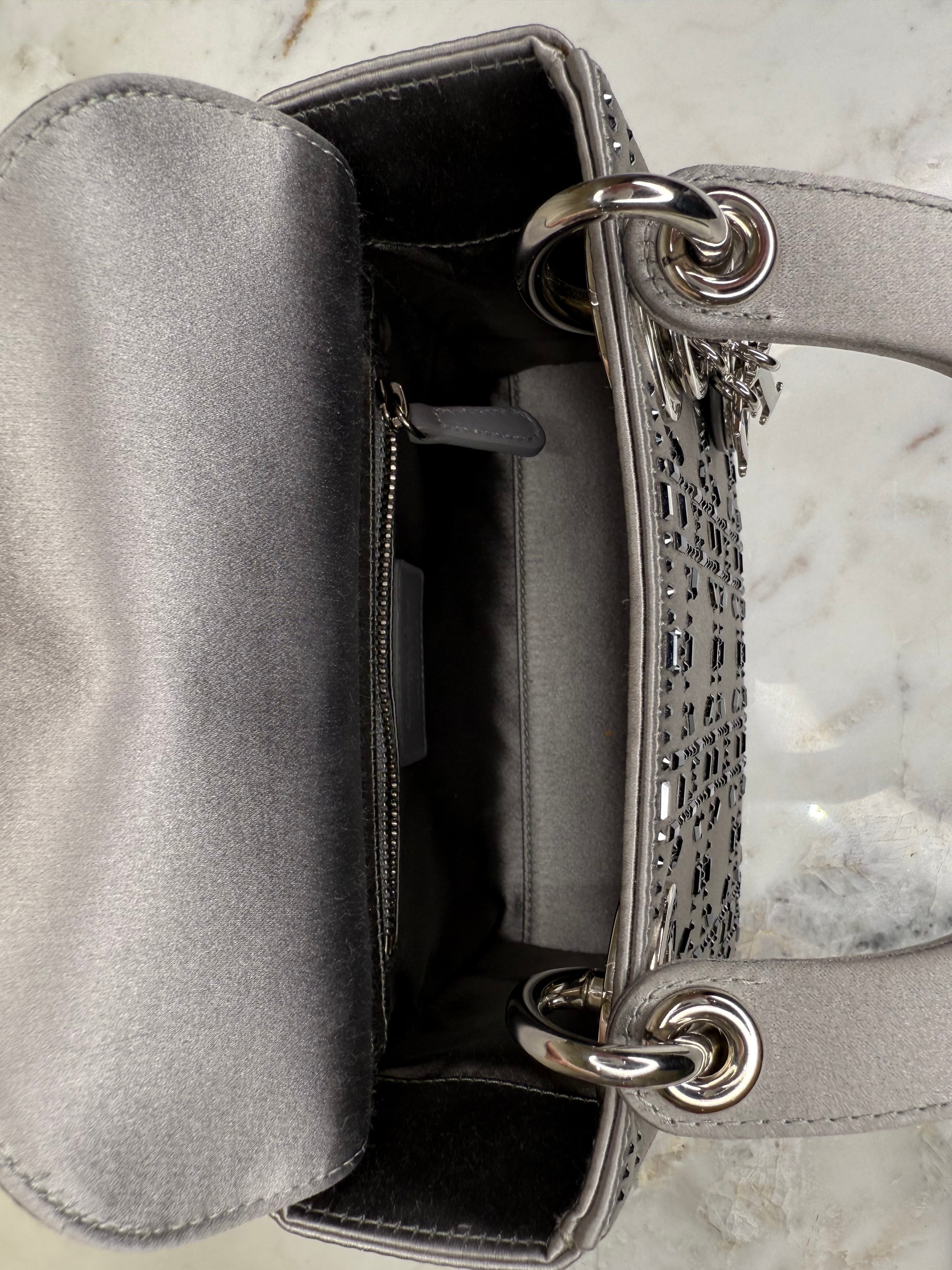 Dior Grey Mini Lady Dior Bag