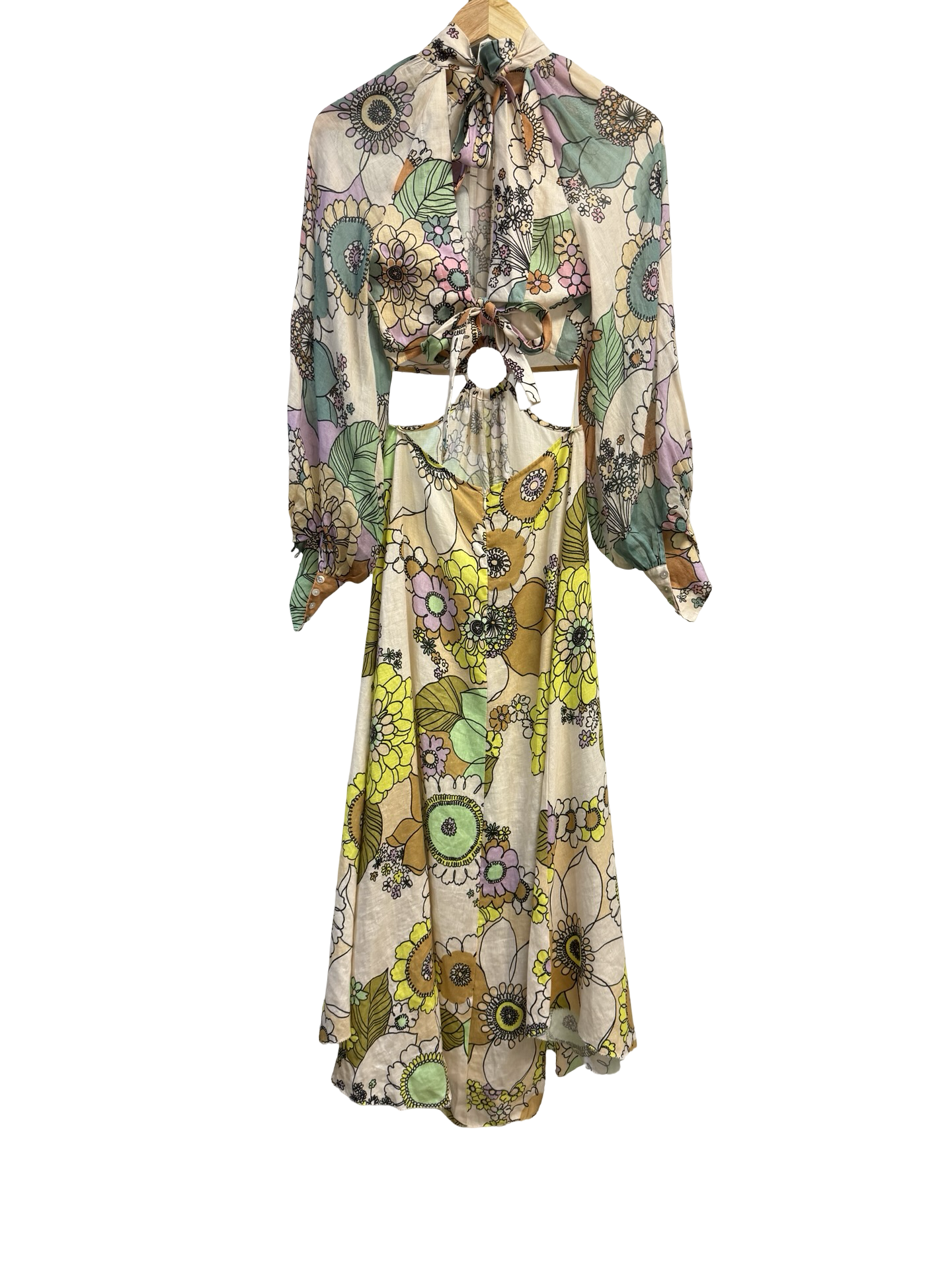 Alemais Cut Out Floral Midi Dress 6