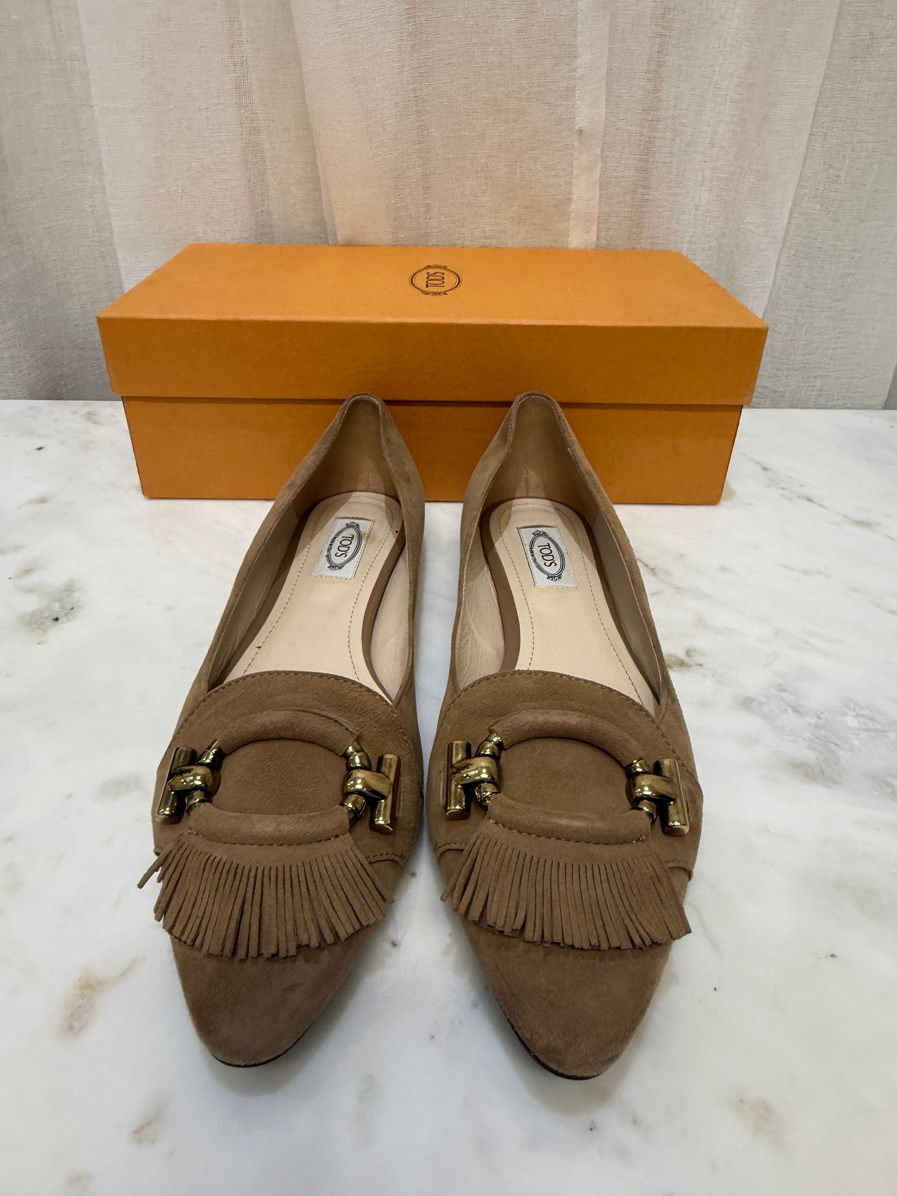 Tods Taupe Loafter 39.5 WB