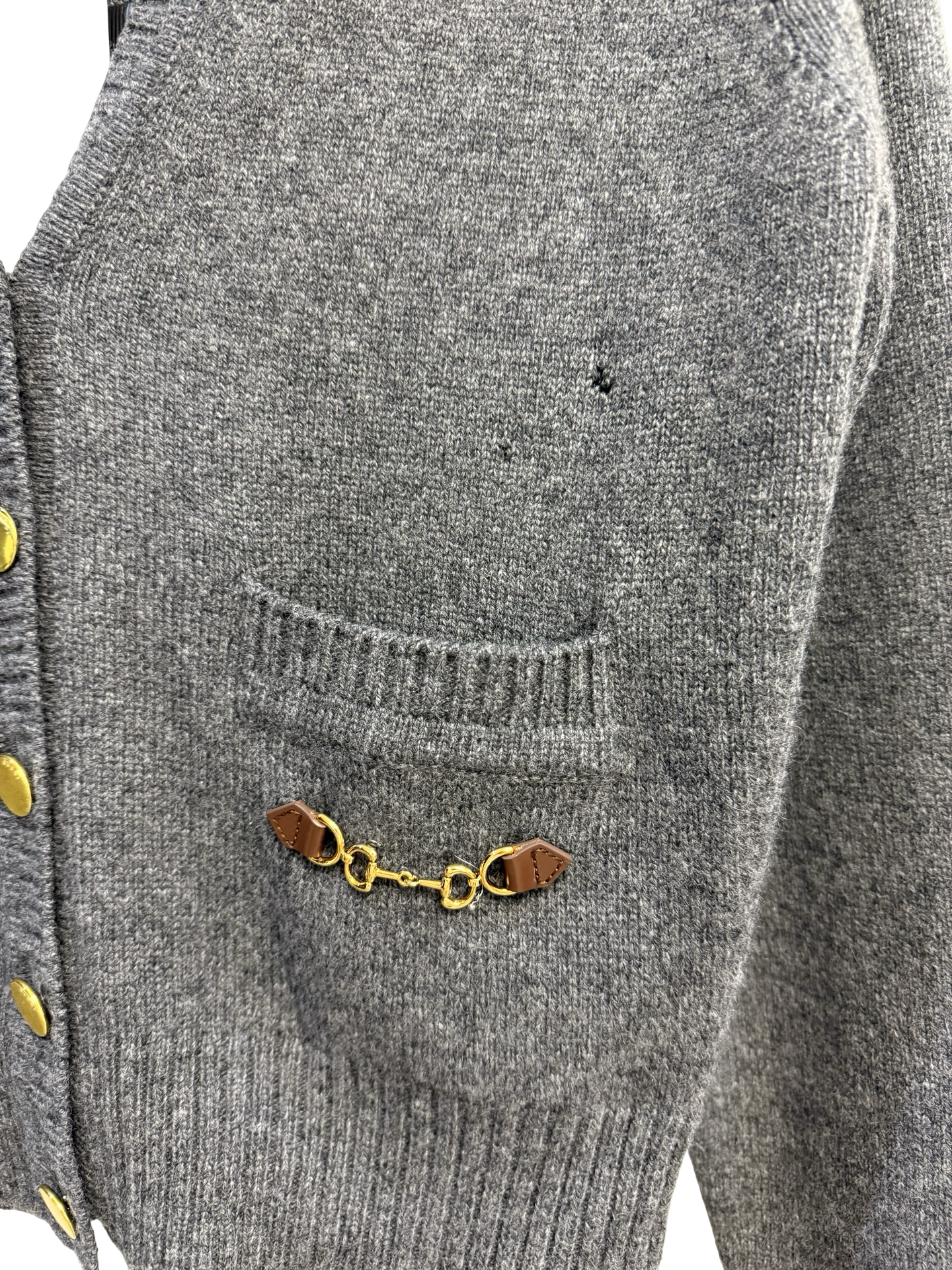 Gucci Grey Knit Cardigan XS *AS IS