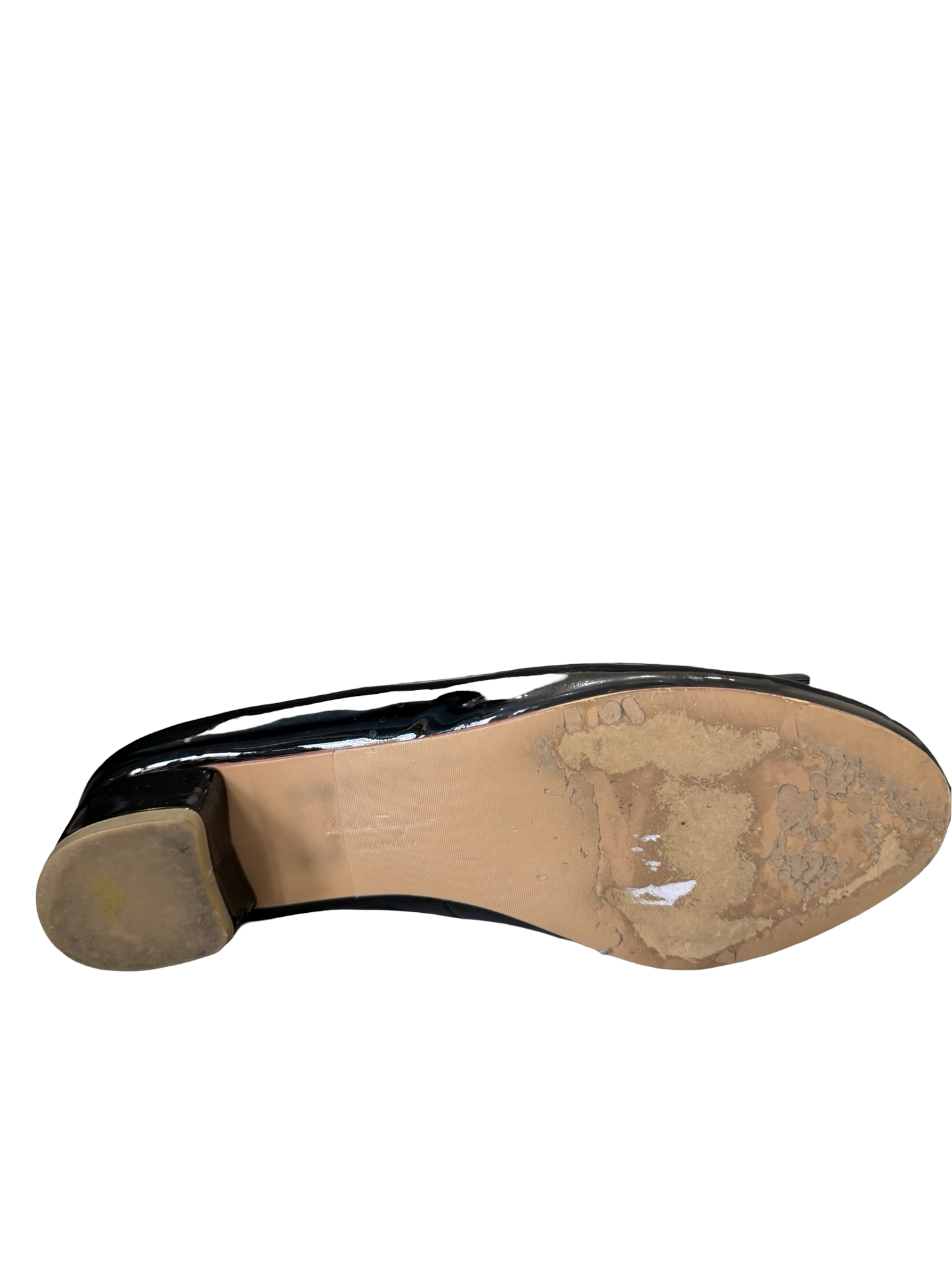 Ferragamo Blk Patent Pump 40 WDB