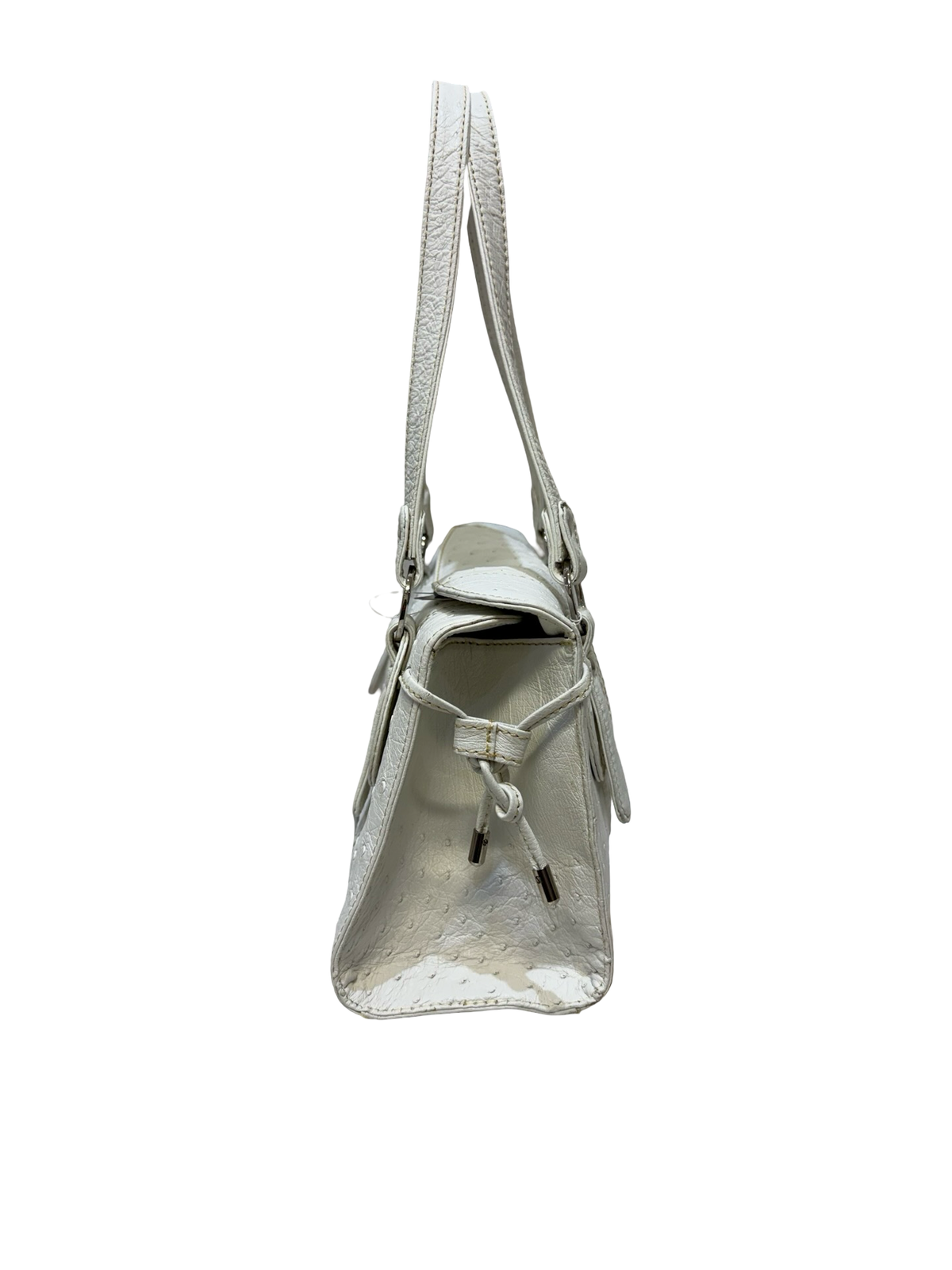 White Ostrich Leather Bag