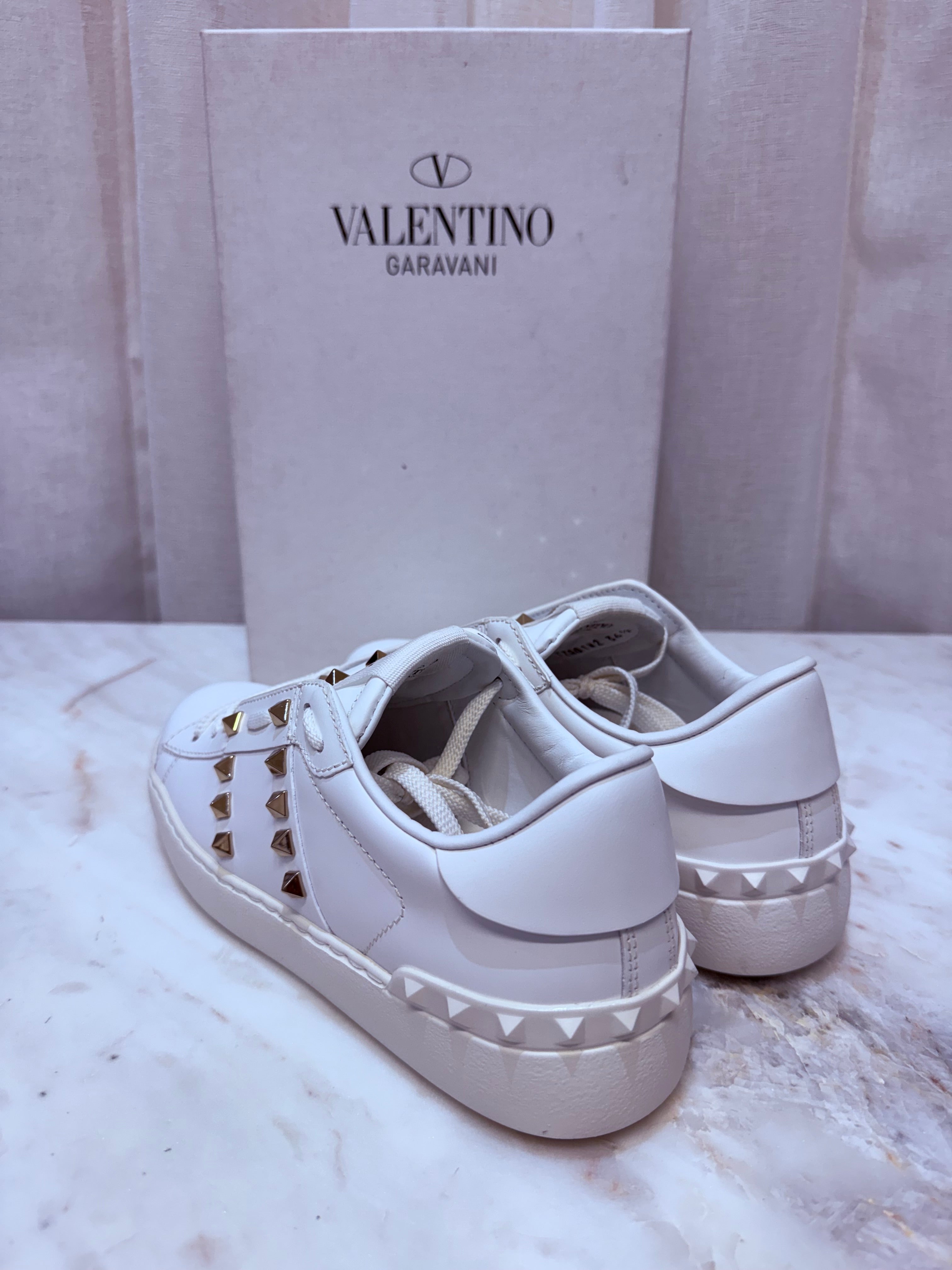 Valentino White Rockstud Sneaker 36