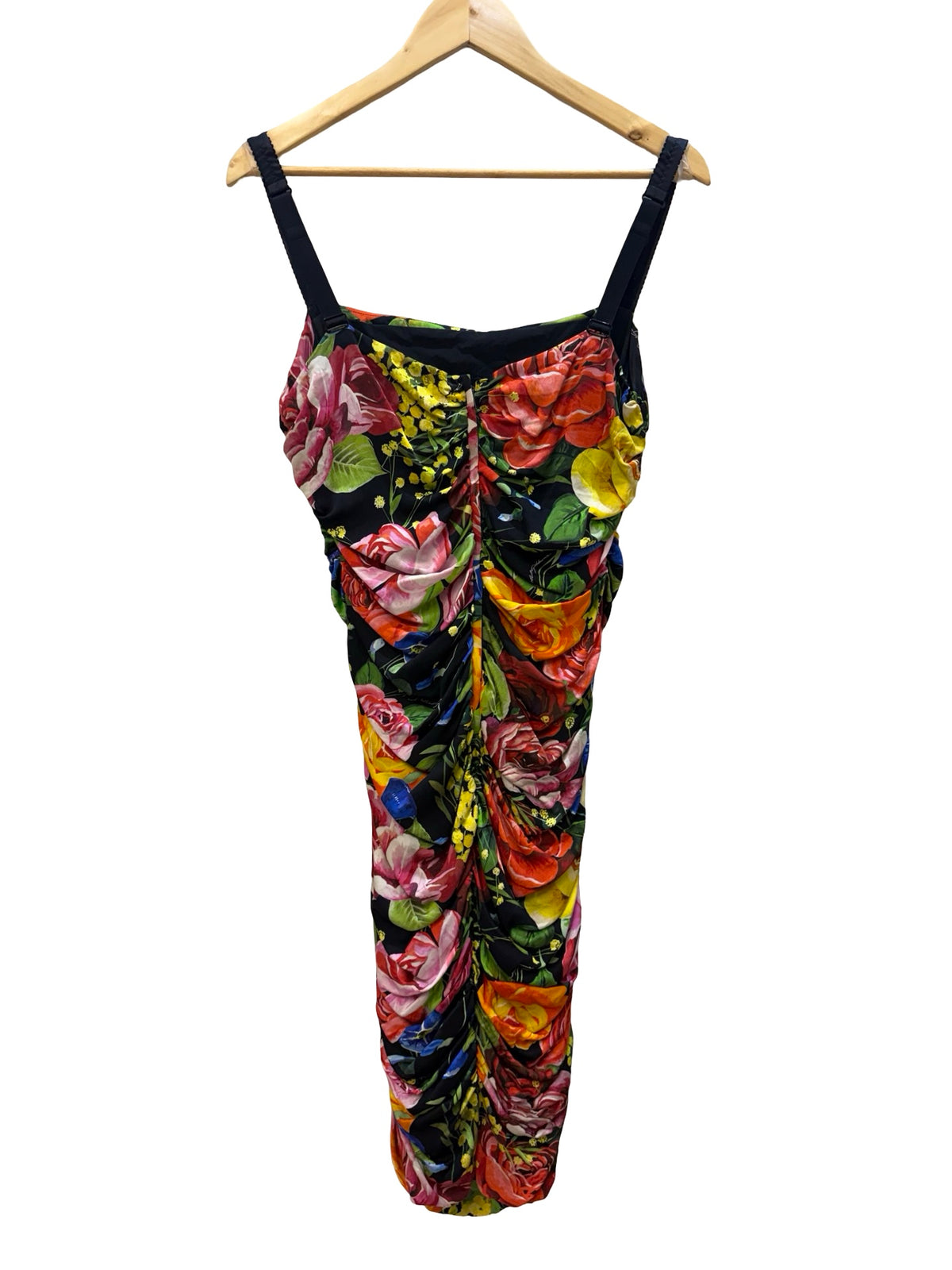 Dolce & Gabbana Black Floral Bodycon Dress XL
