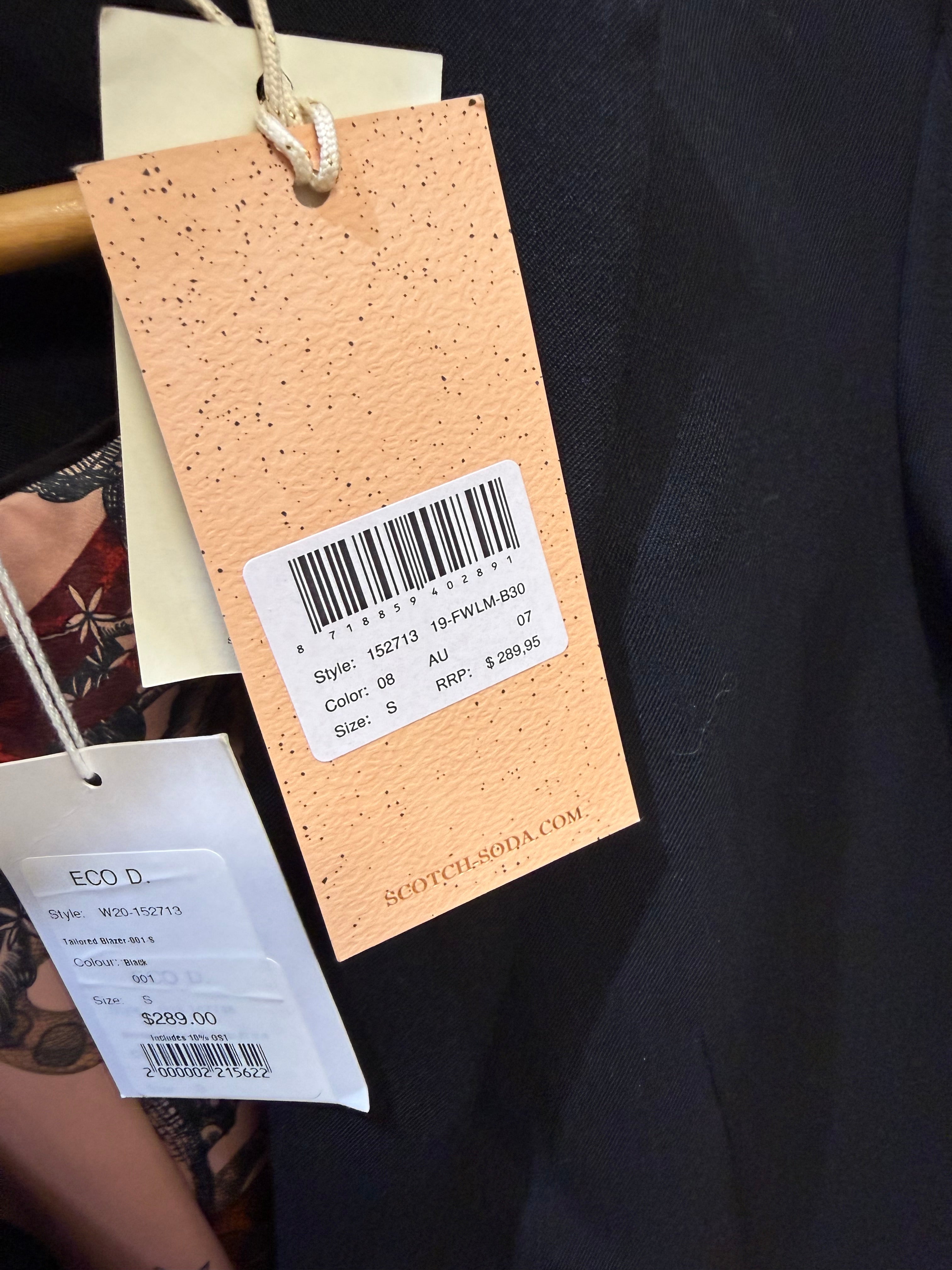 Scotch & Soda Black Blazer S NWT