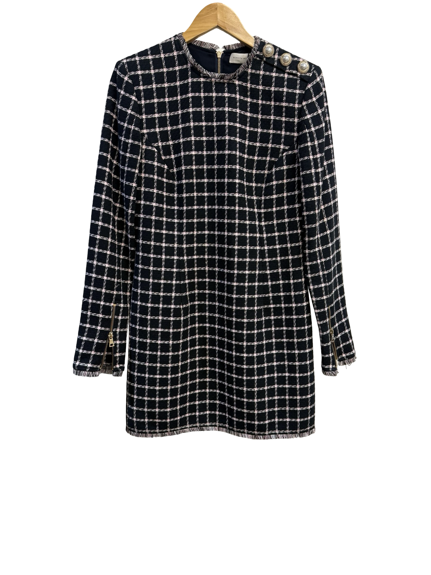 Rebecca Vallance Check Long Sleeve Dress 12