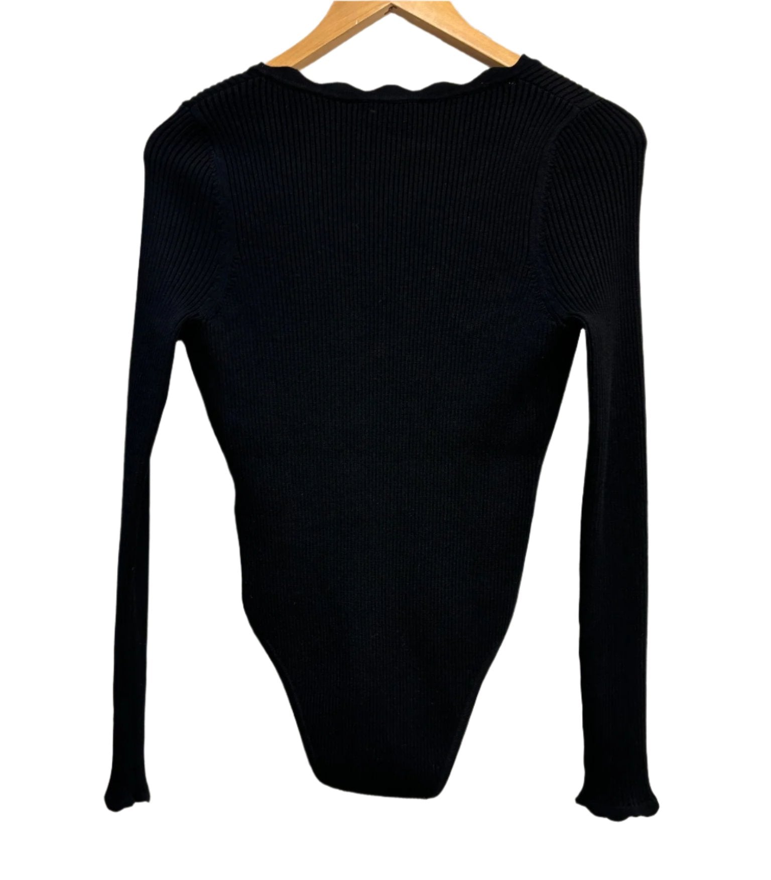 Posse Black Ribbed Body Suit M