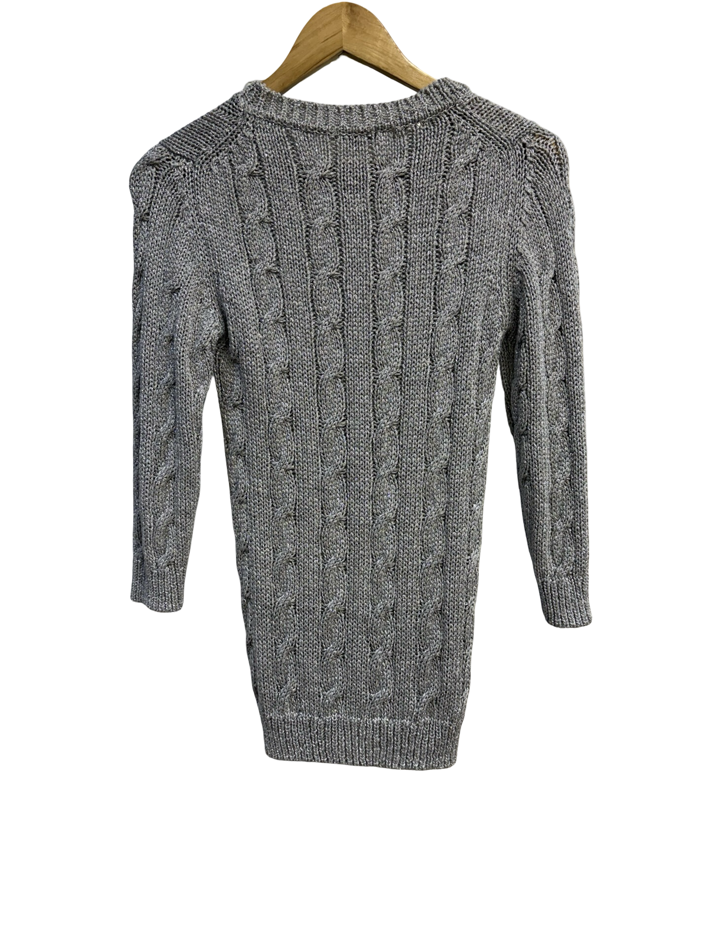 Massimo Dutti Silver Cable Knit M