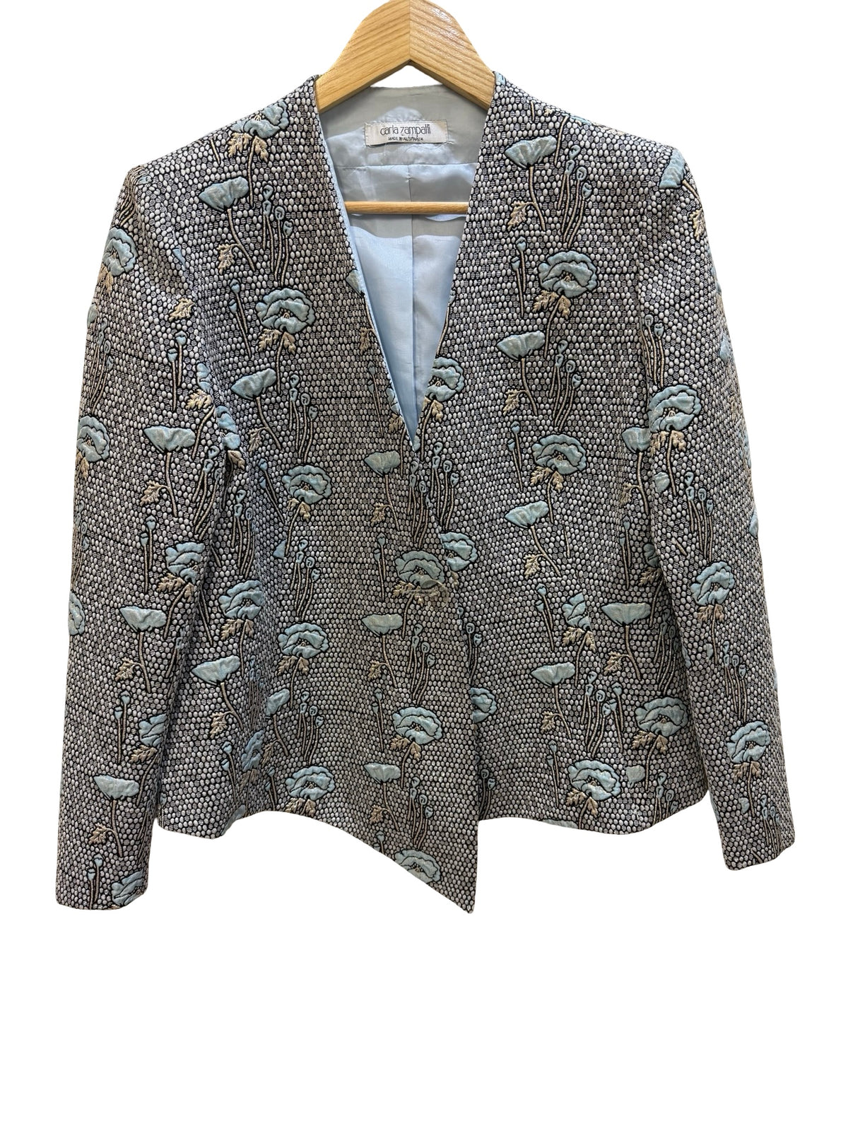 Carla Zampatti Blue Floral Blazer 12
