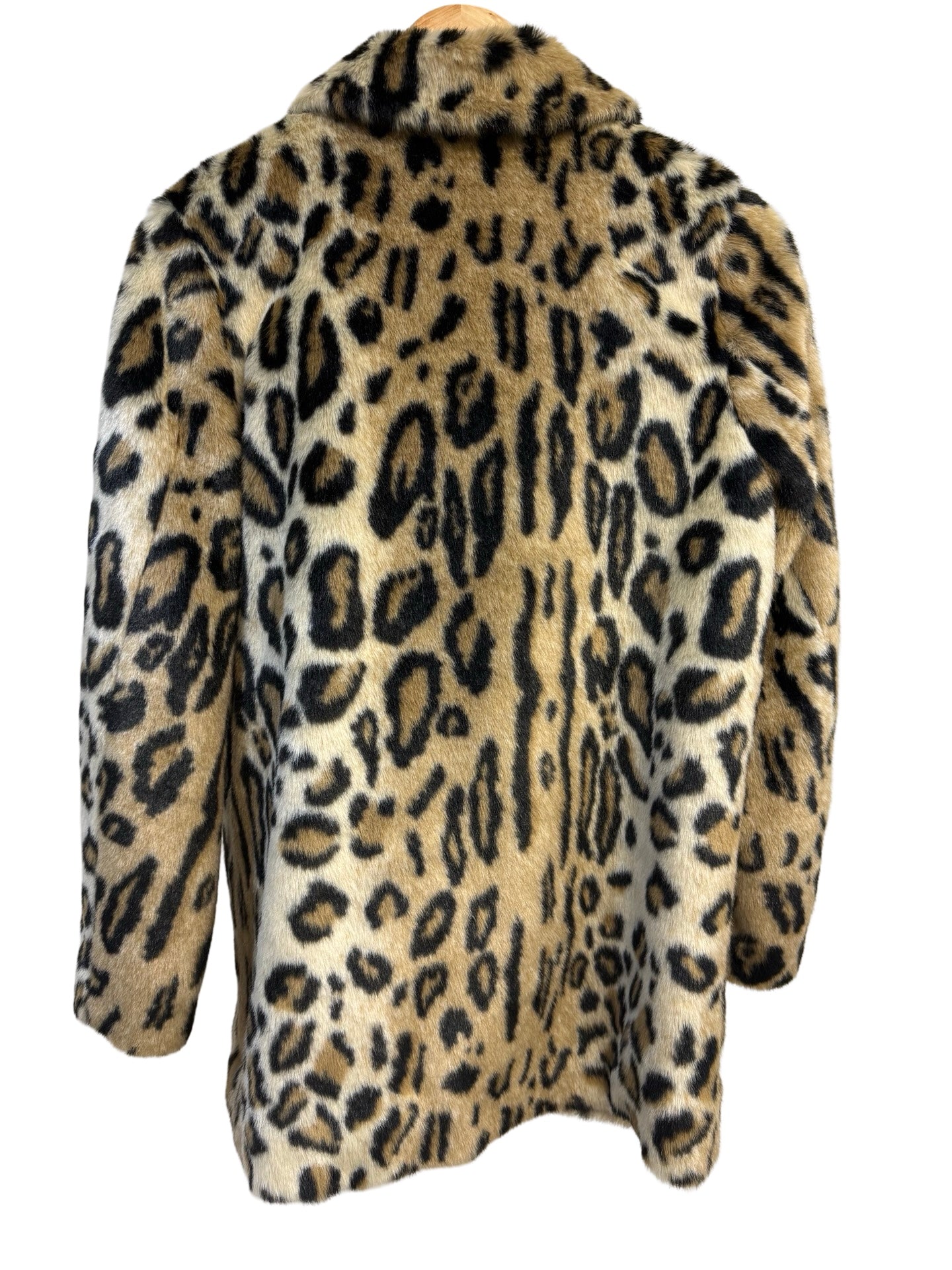 Vintage Leopard Faux Fur Coat S