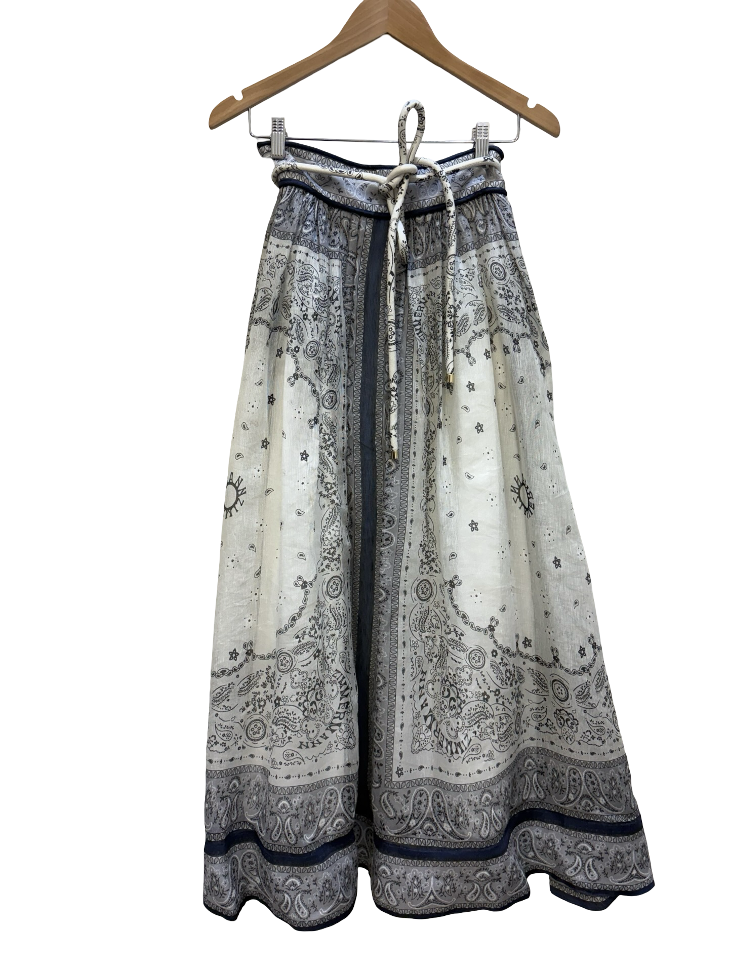 ZIMMERMAN BLUE MAXI SKIRT & BELT 0