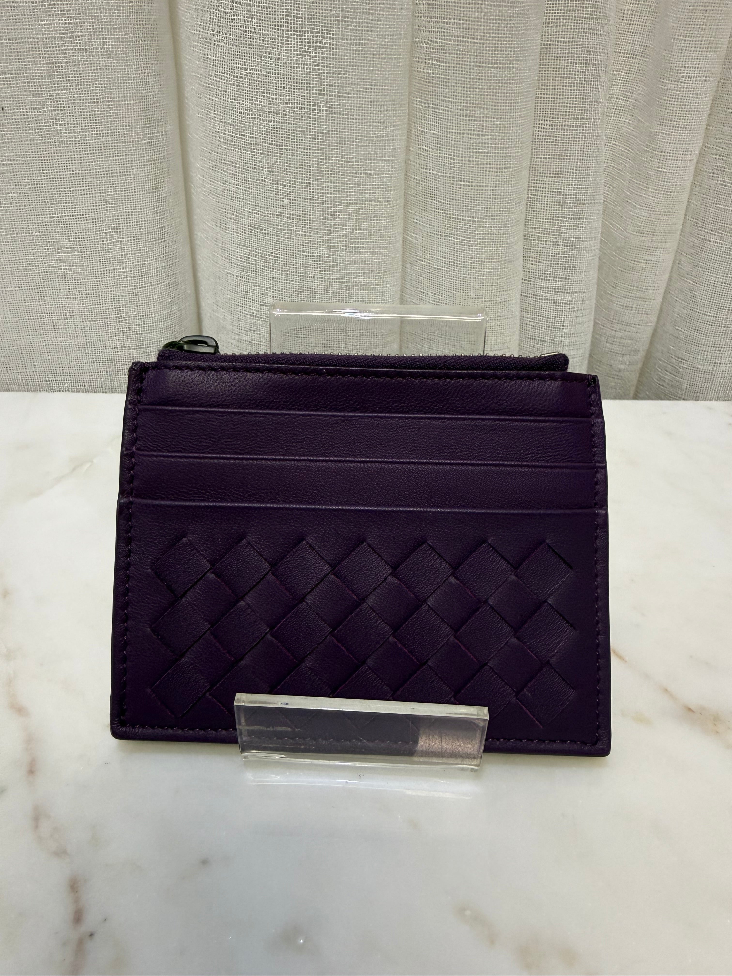 Bottega Purple Card Wallet With Zip