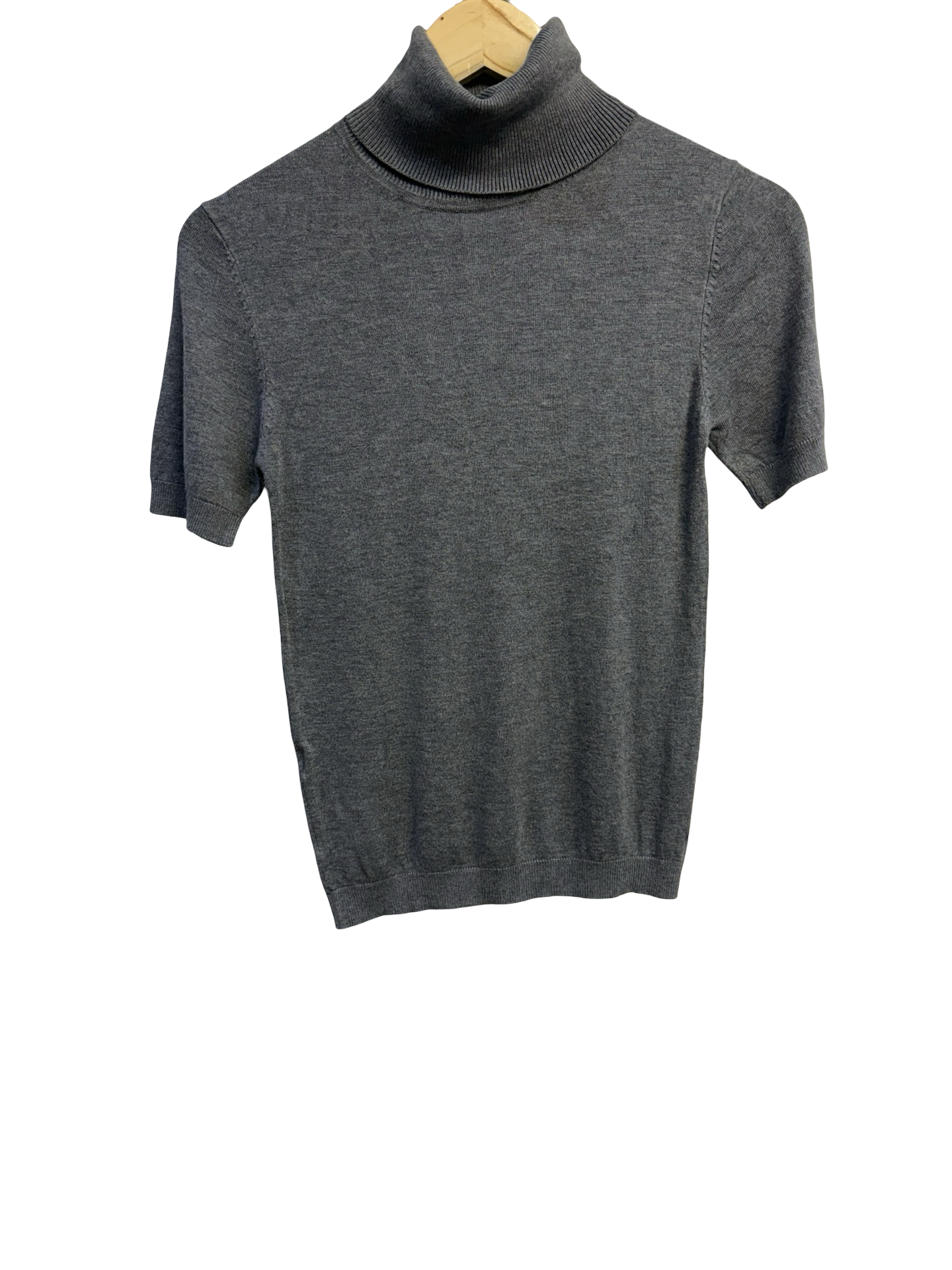 MNG Turtle Neck Knit Top-Dark Gray- S