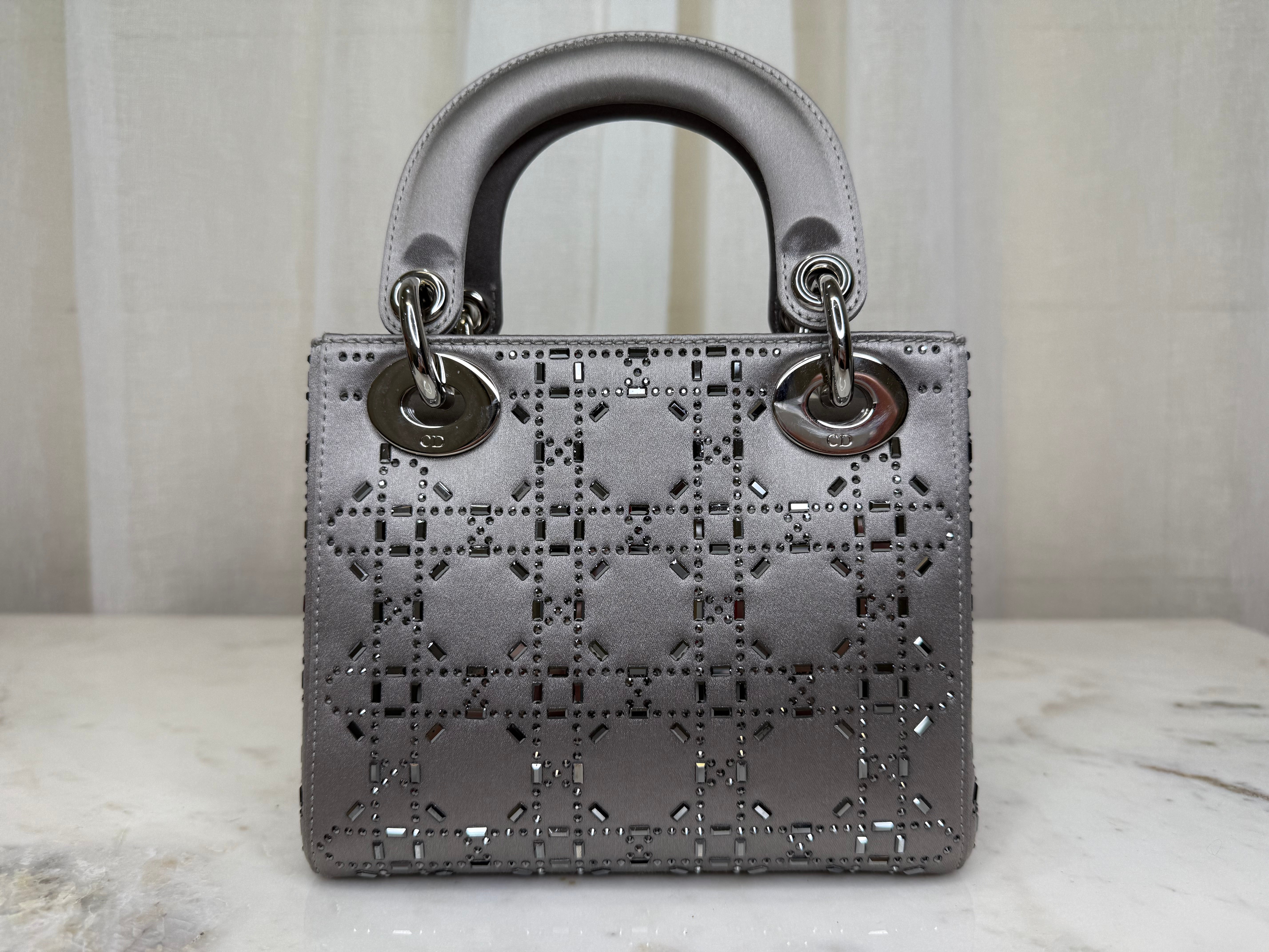 Dior Grey Mini Lady Dior Bag