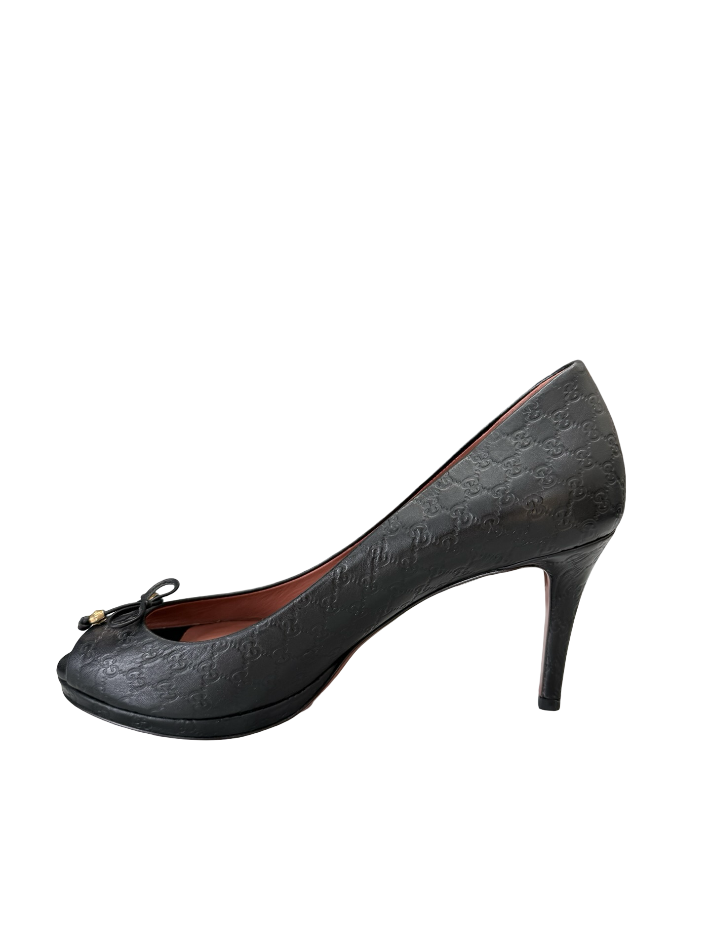 GUCCI Black Open Toe Pumps 37