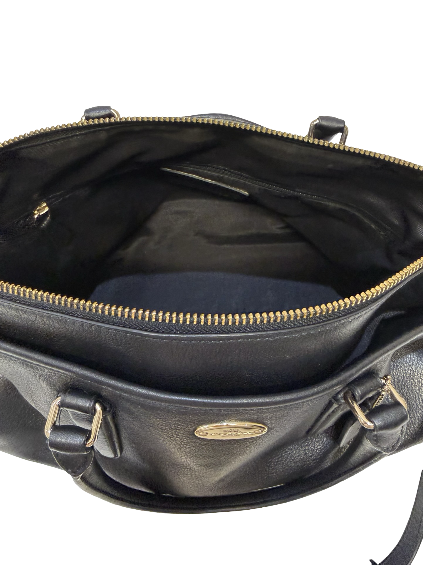 Coach Morgan Black Satchel Pebble Leather