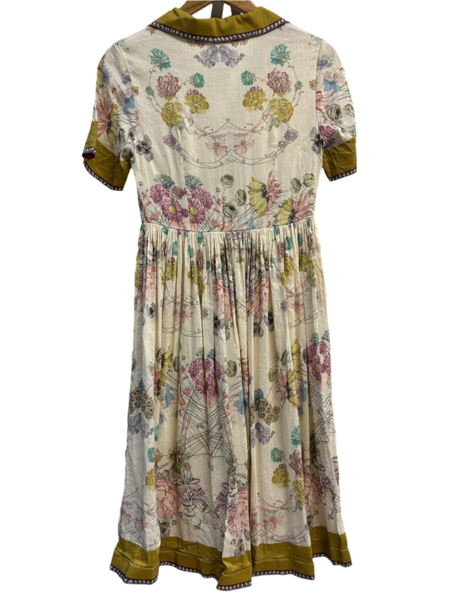 Viceta Wang Green/Beige Floral Dress 6