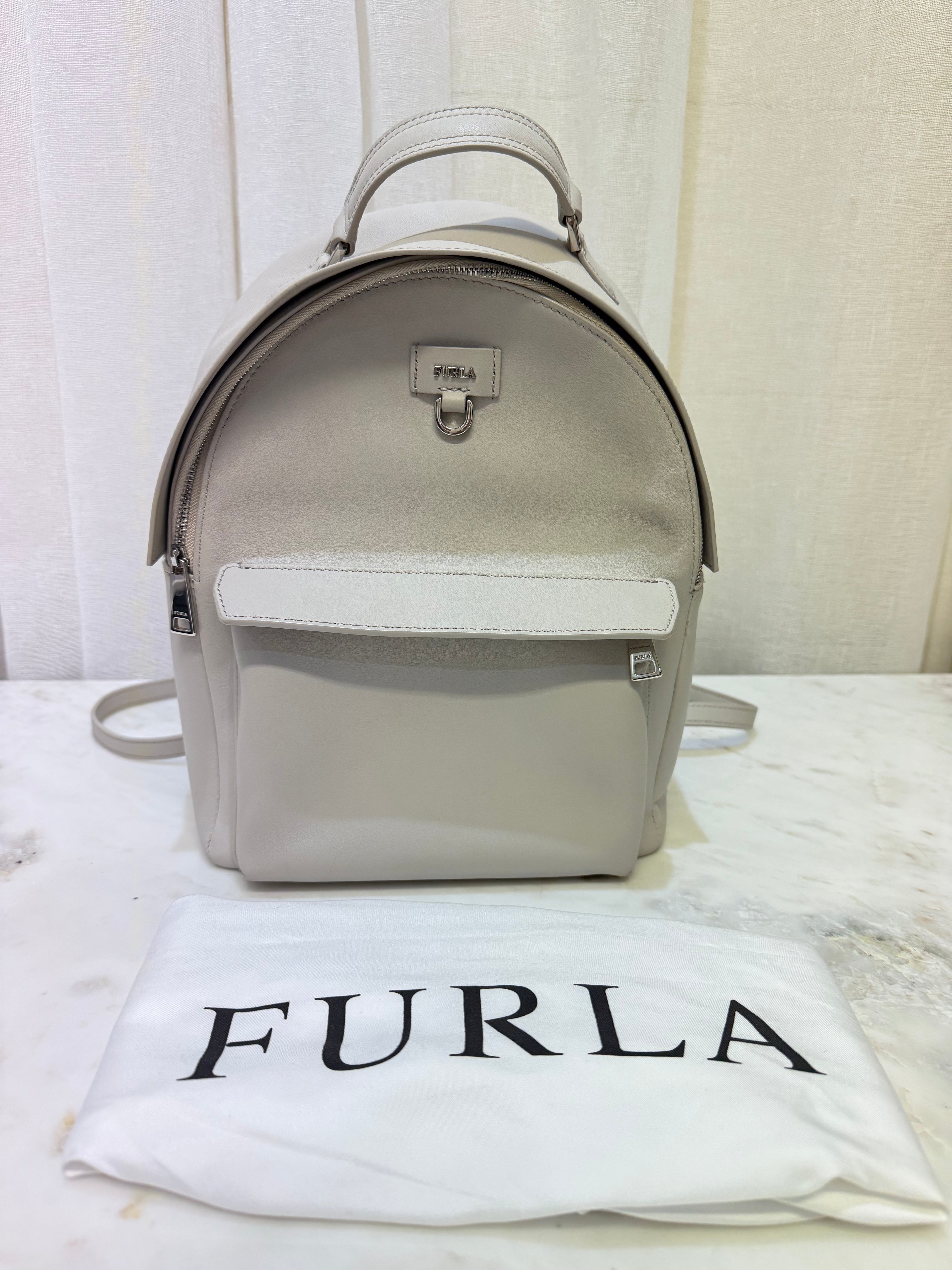 Furla Favolo White Leather Backpack