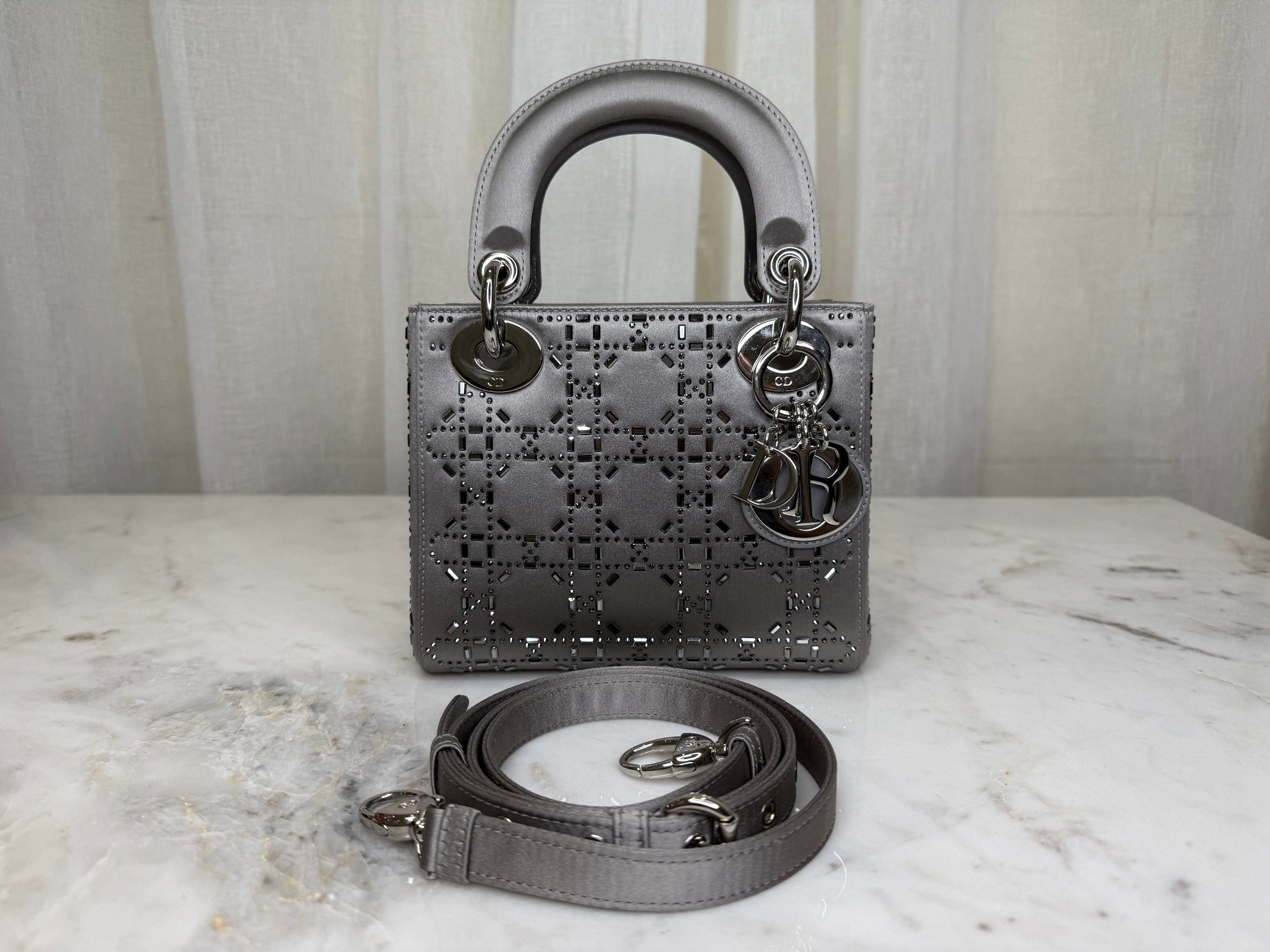 Dior Grey Mini Lady Dior Bag