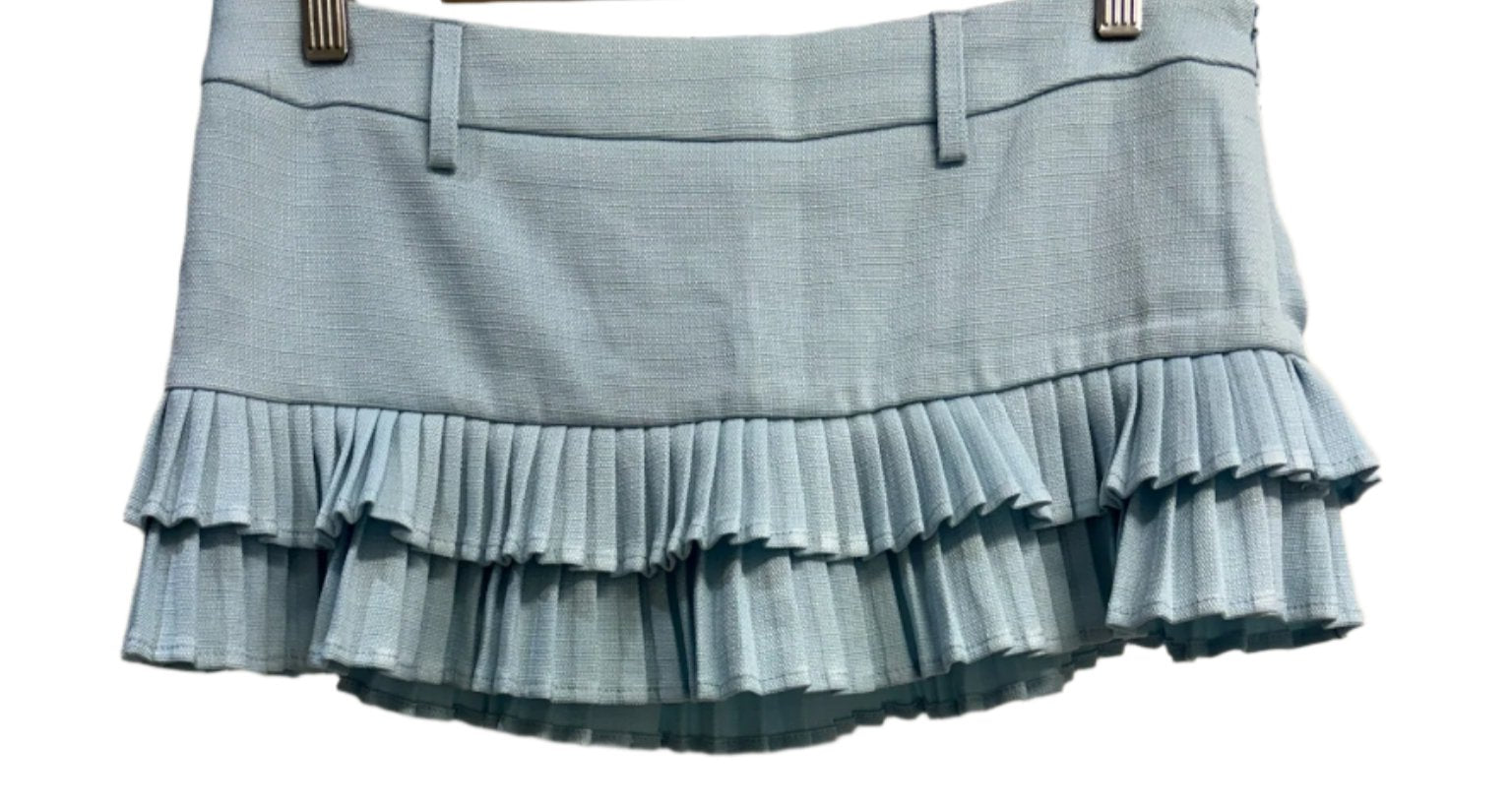 Lioness Pale Blue Ruffle Mini Skirt XS NWT