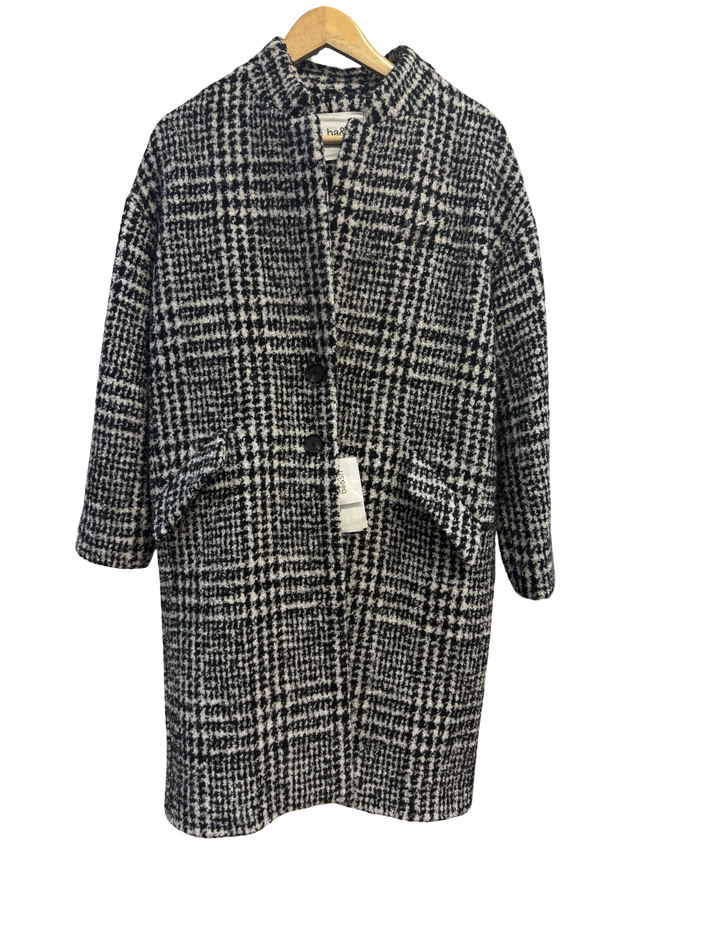 BA&SH Black & White Wool Coat 8-12