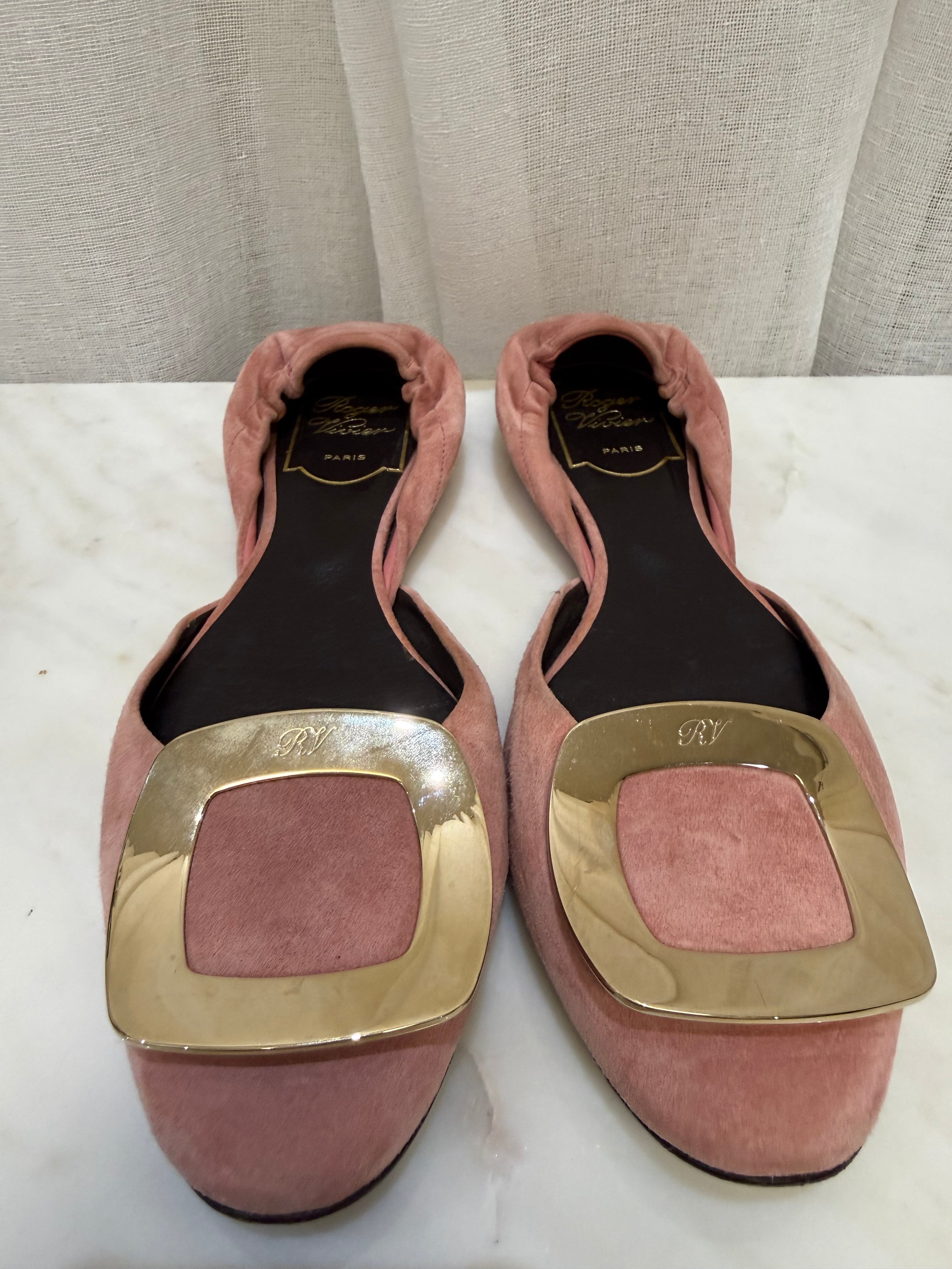 Roger Vivier Pink Flats 34.5