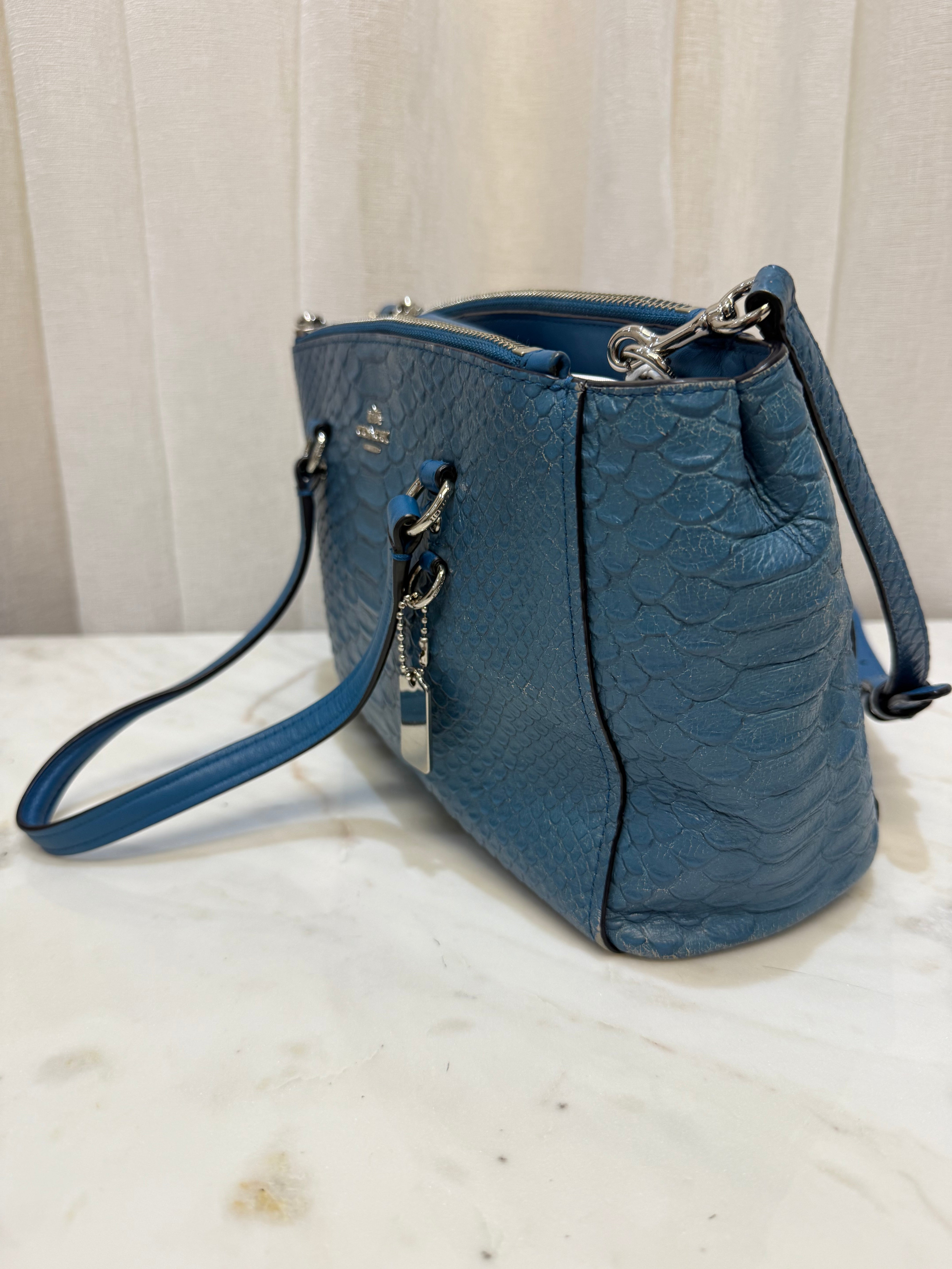 Coach Blue Crocodile Leather Bag WDB