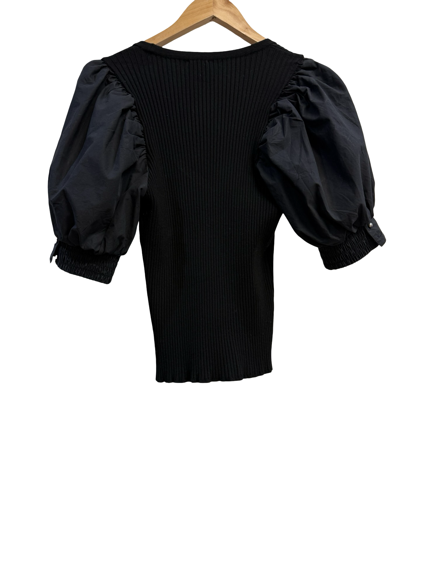 Husk Black Puff Sleeve Top M