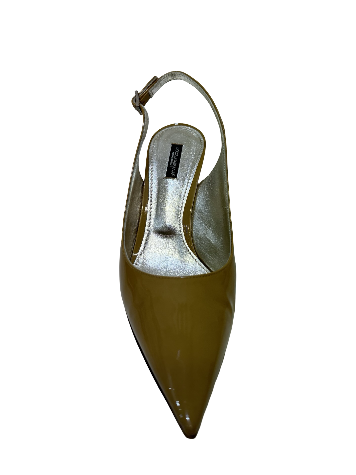 Dolce Gabbana Mustard Patent Slingback 40 WB