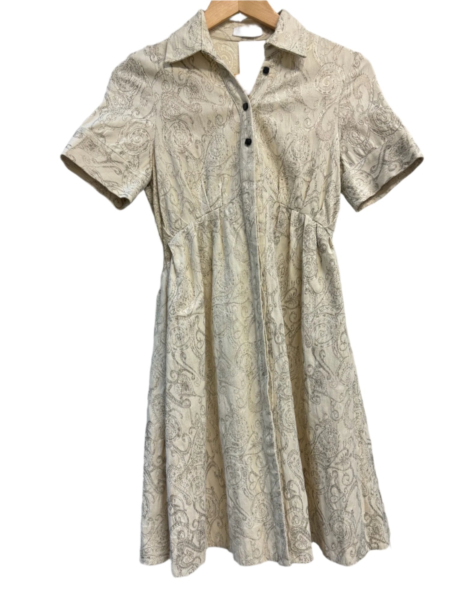 Viceta Cream Swirl Pattern Dress 8