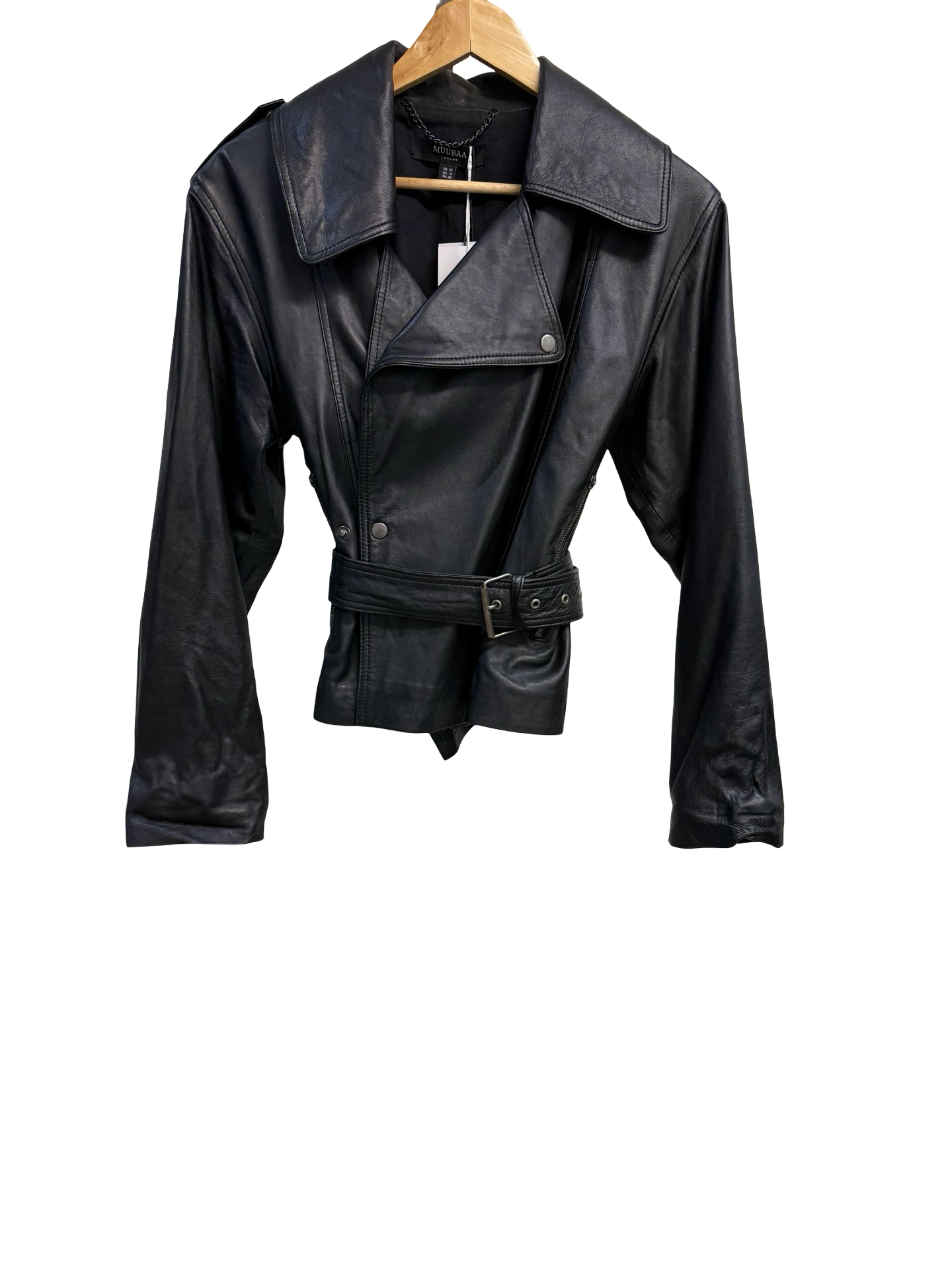 MUUBAA Black Leather Jacket 10