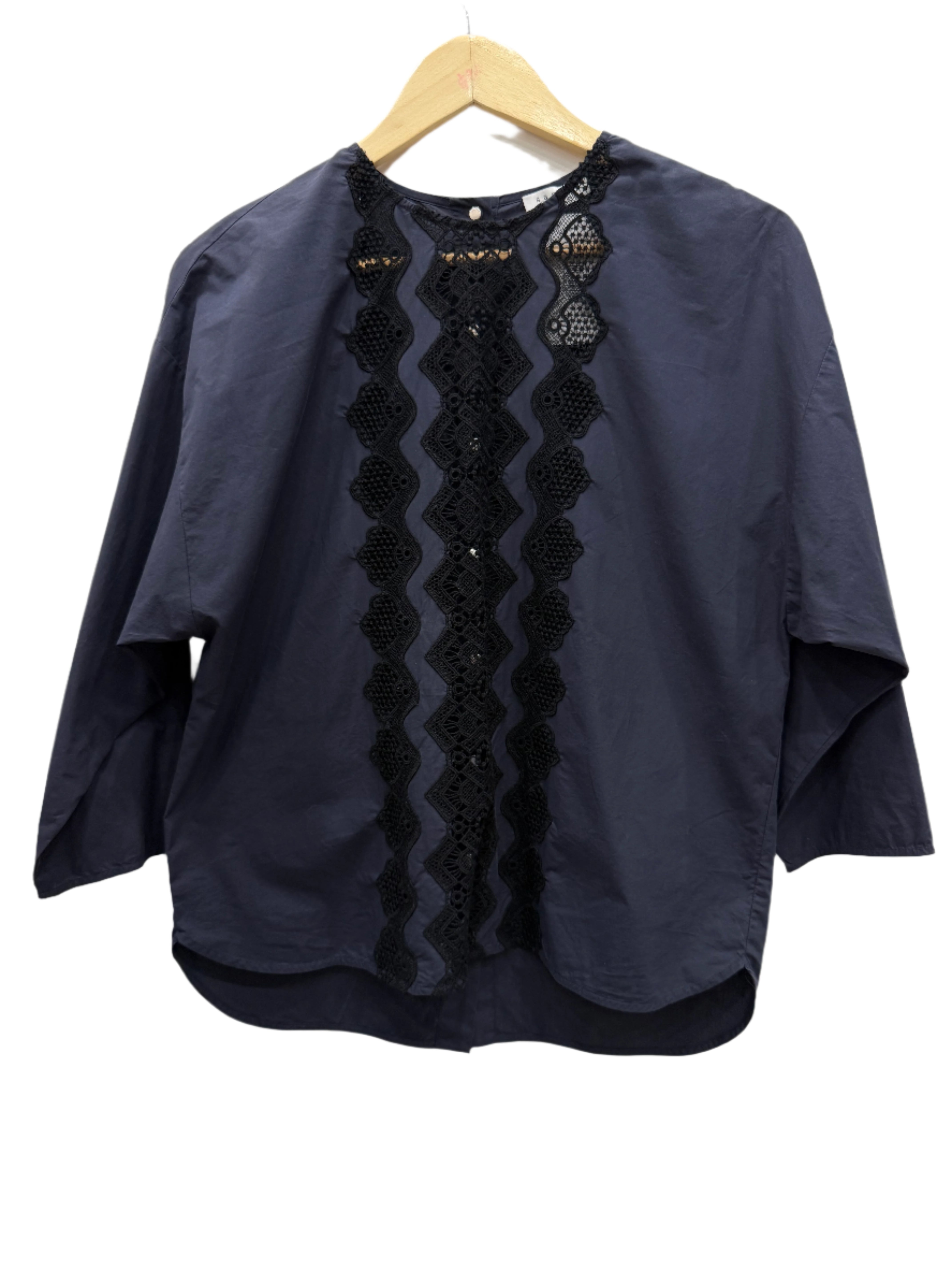 Sandro Navy Button Top 2