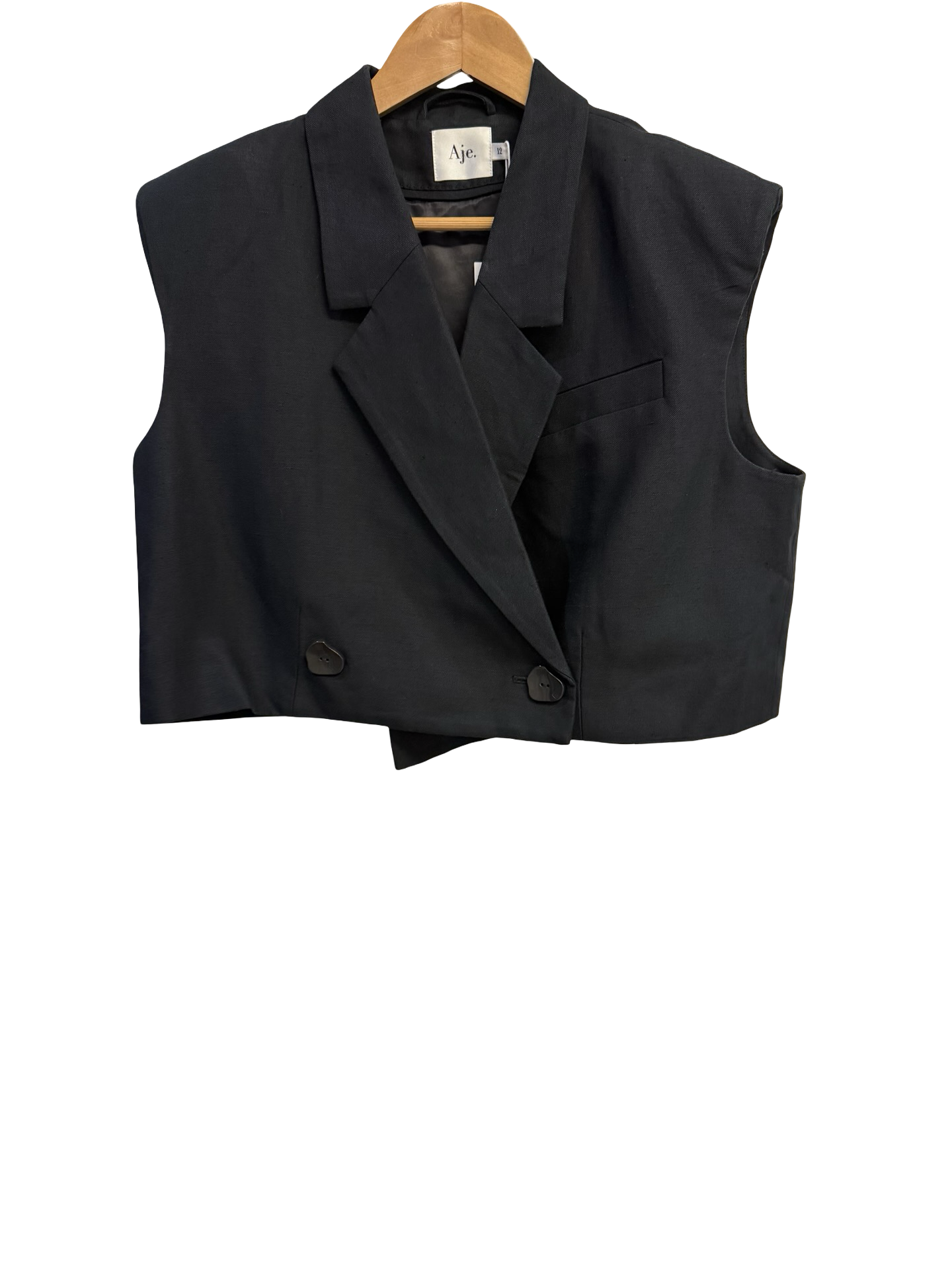 Aje Black Cropped Waistcoat 12
