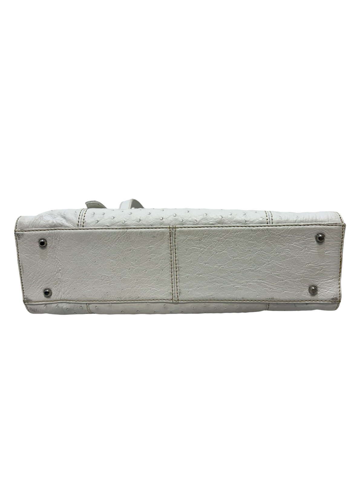 White Ostrich Leather Bag