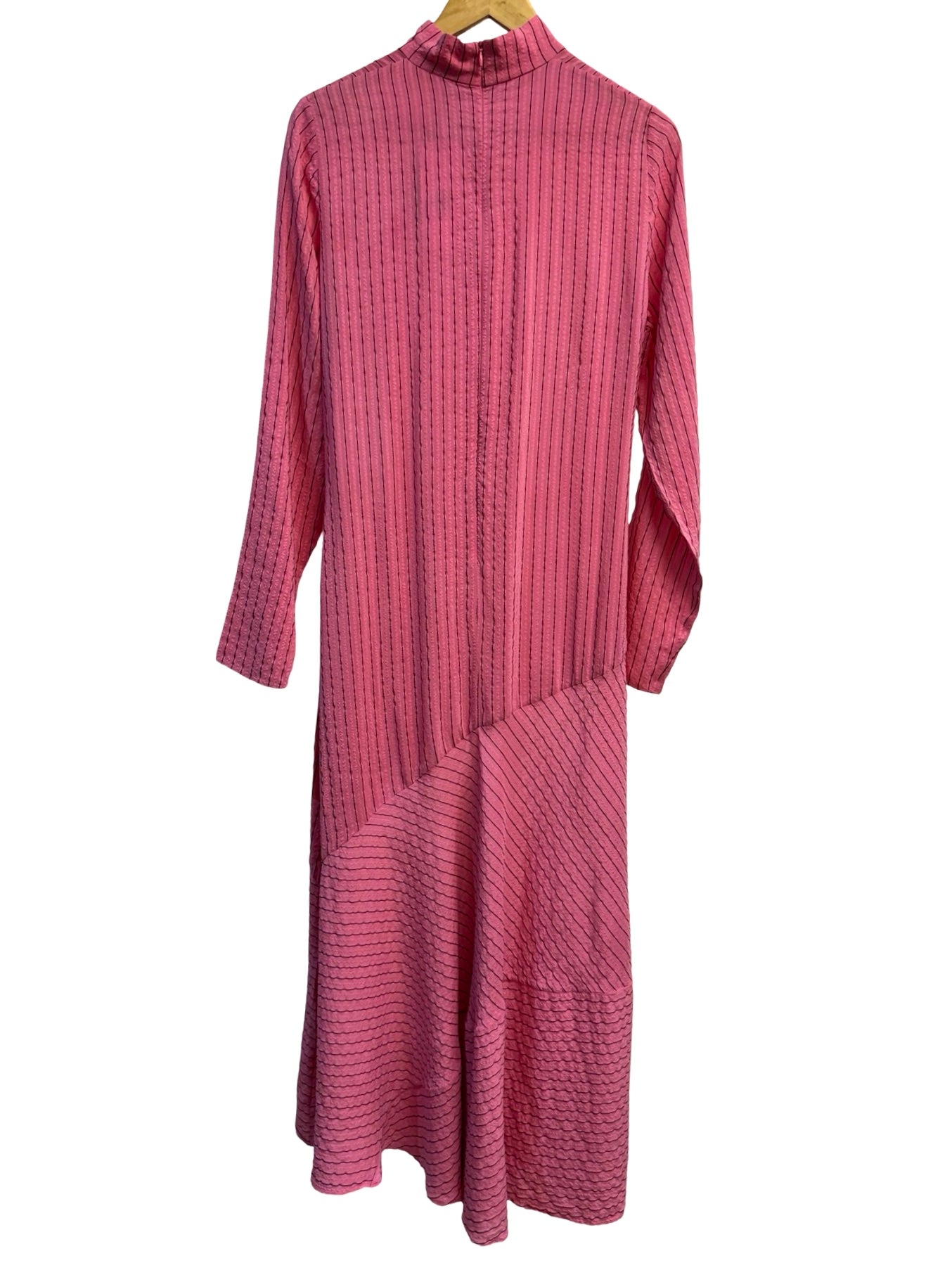 Ganni Pink & Black Pinstripe Dress 38