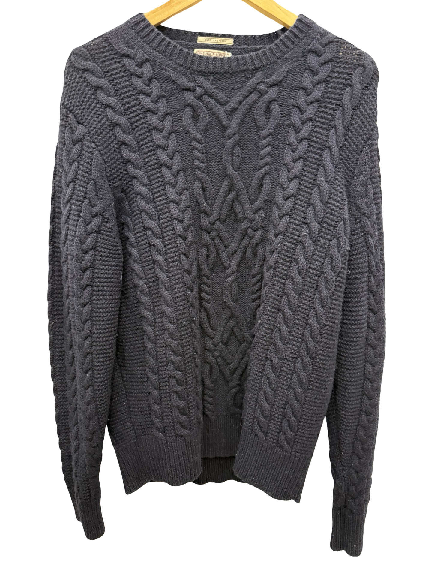 Wallace & Barnes Navy Cable Knit Jumper M