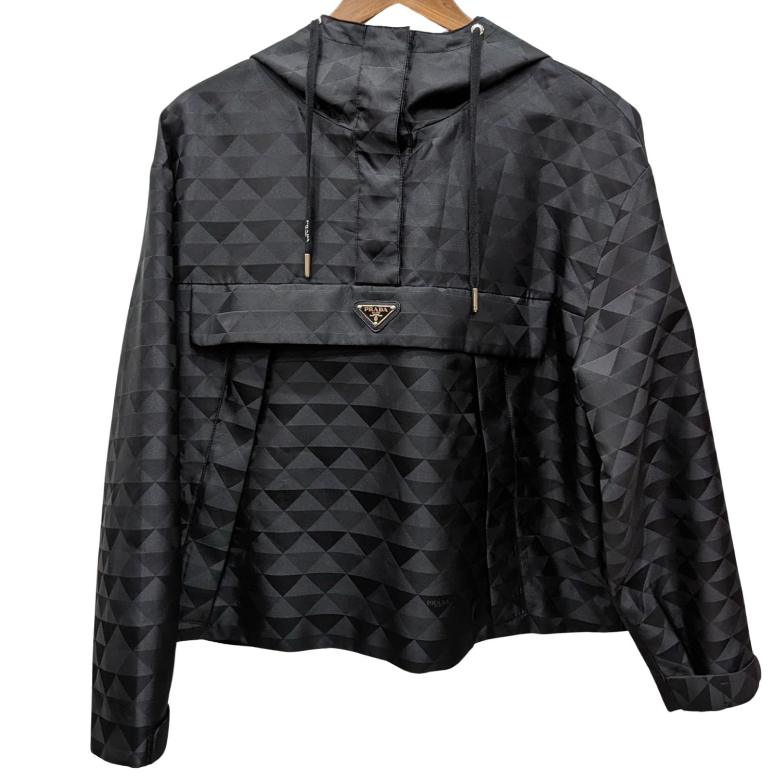 Prada Black Hooded Jacket 40