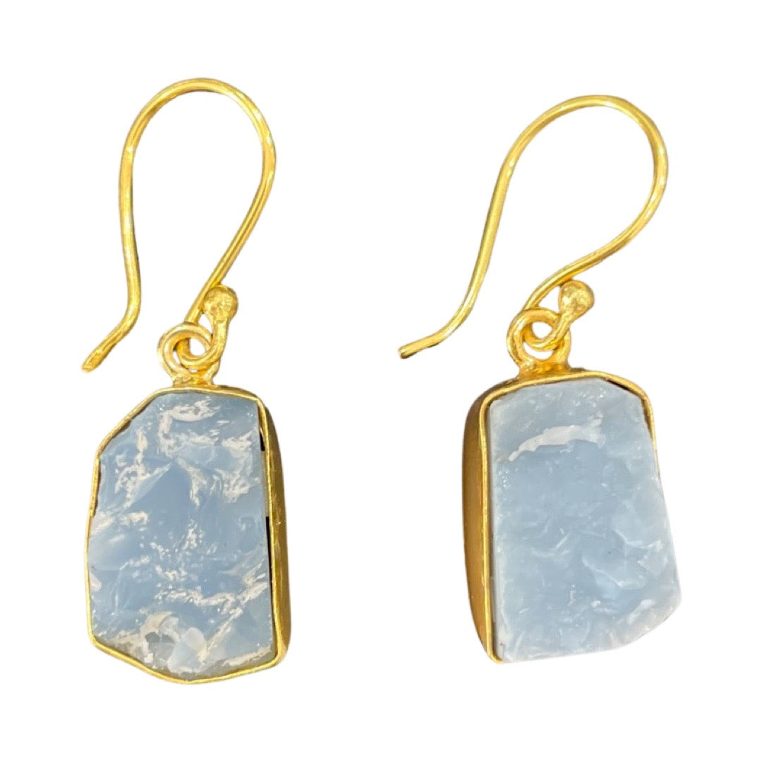 Light Blue Stone Single Drop Earrings