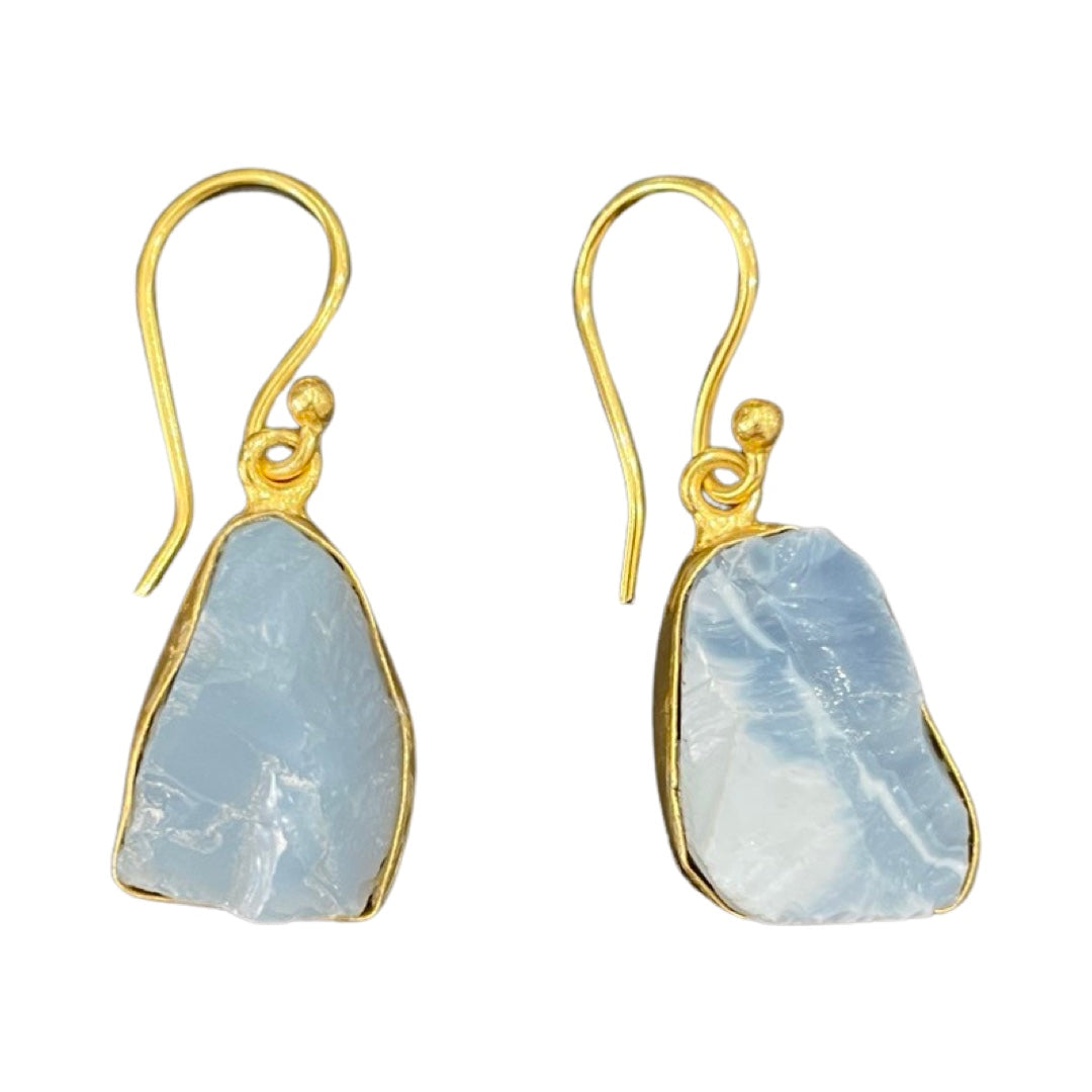 Light Blue Stone Single Drop Earrings