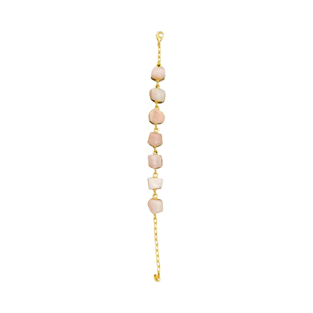 Light Pink Stone Chain Bracelet